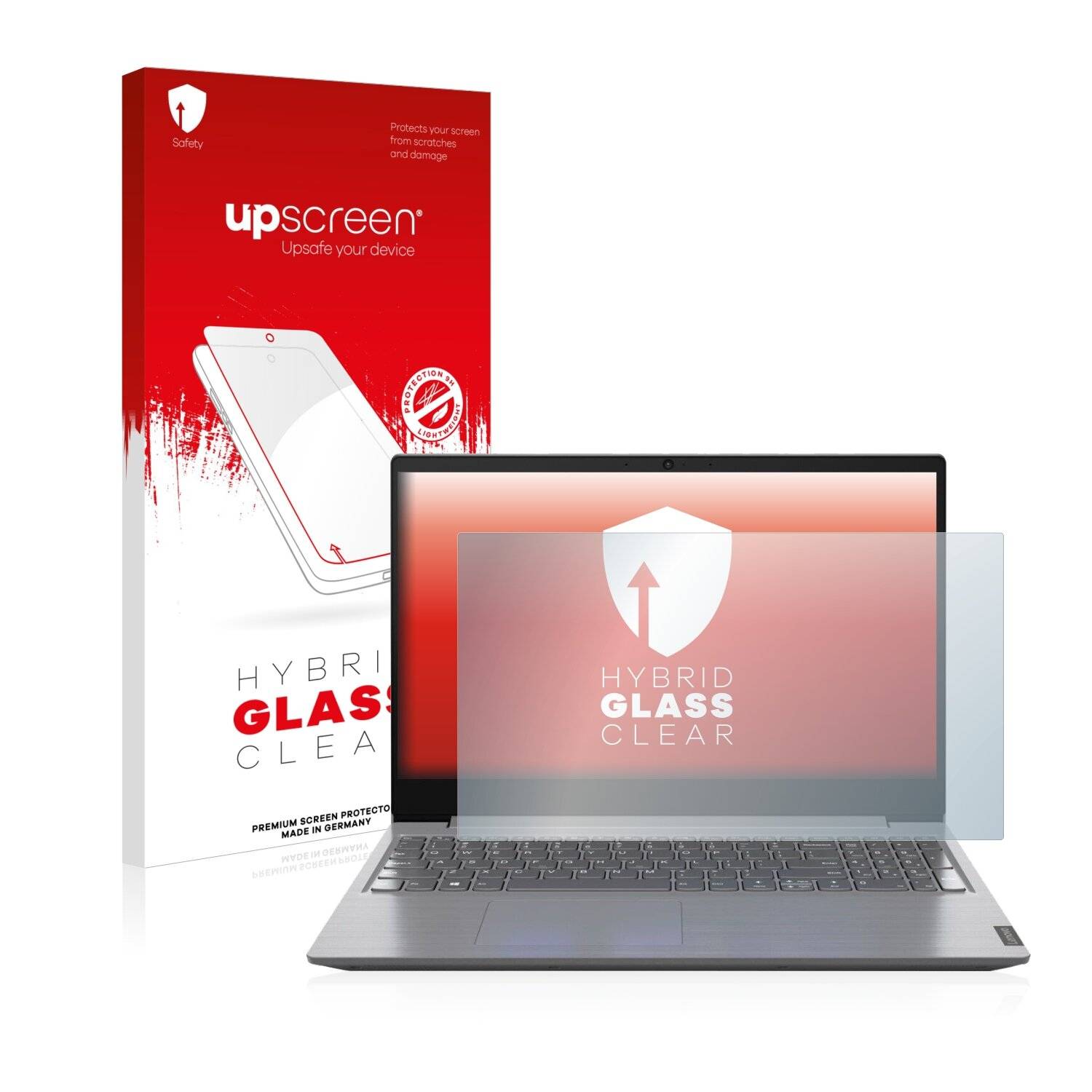 upscreen Hybrid Glass Clear Premium Schutzglas Folie für Lenovo V15