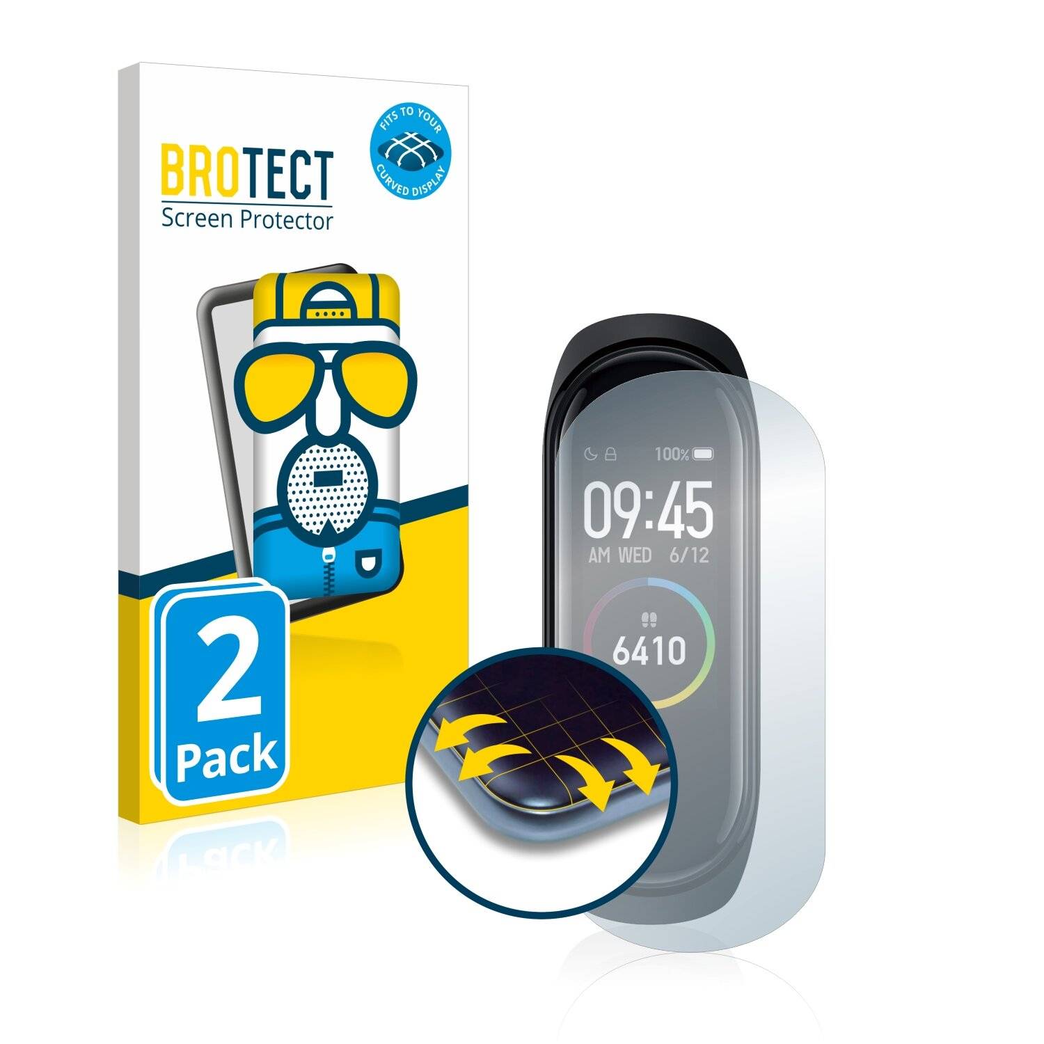 2x BROTECT Flex Matte Full-Cover Displayschutzfolie für Xiaomi Mi Band