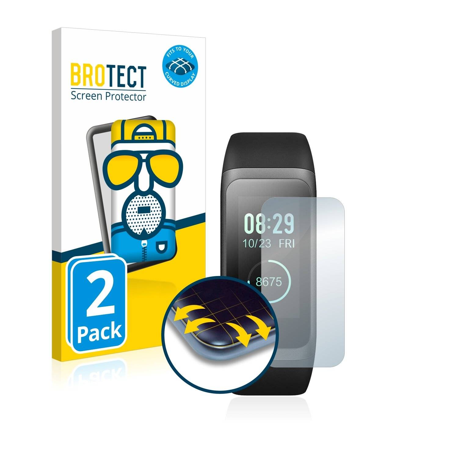 2x BROTECT Flex Matte Full-Cover Displayschutzfolie für Huami Amazfit Band