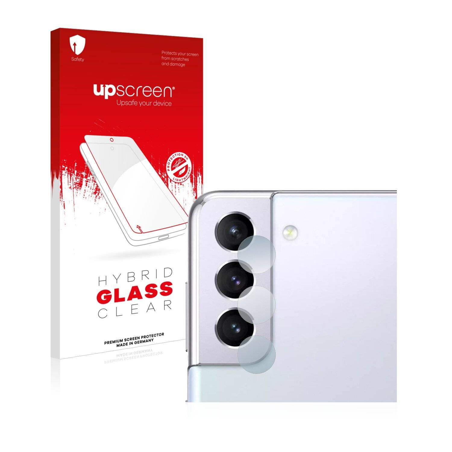 upscreen Hybrid Glass Clear Premium Schutzglas Folie für Samsung Galaxy S21 Plus 5G (NUR