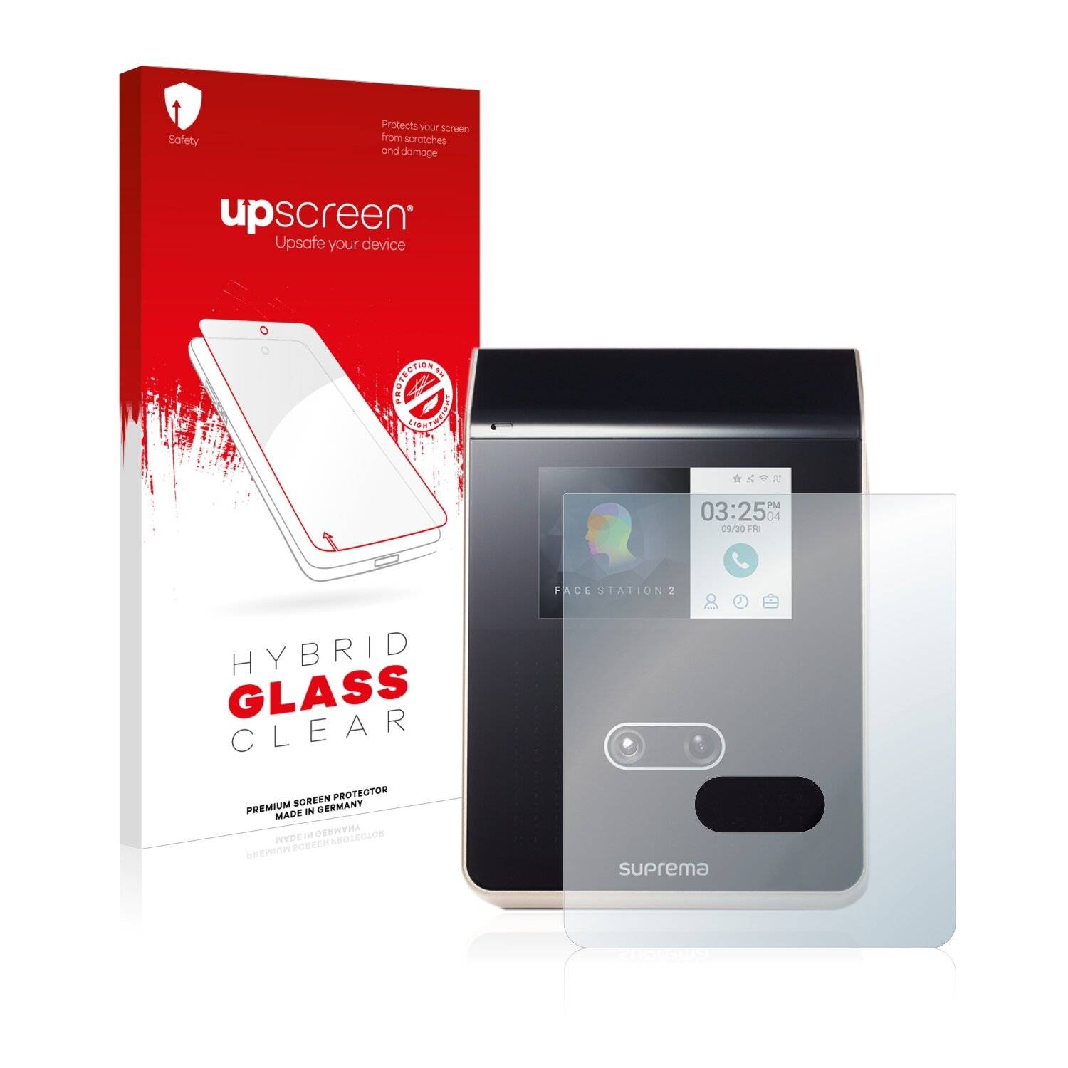 upscreen Hybrid Glass Clear Premium Schutzglas Folie für Suprema FaceStation