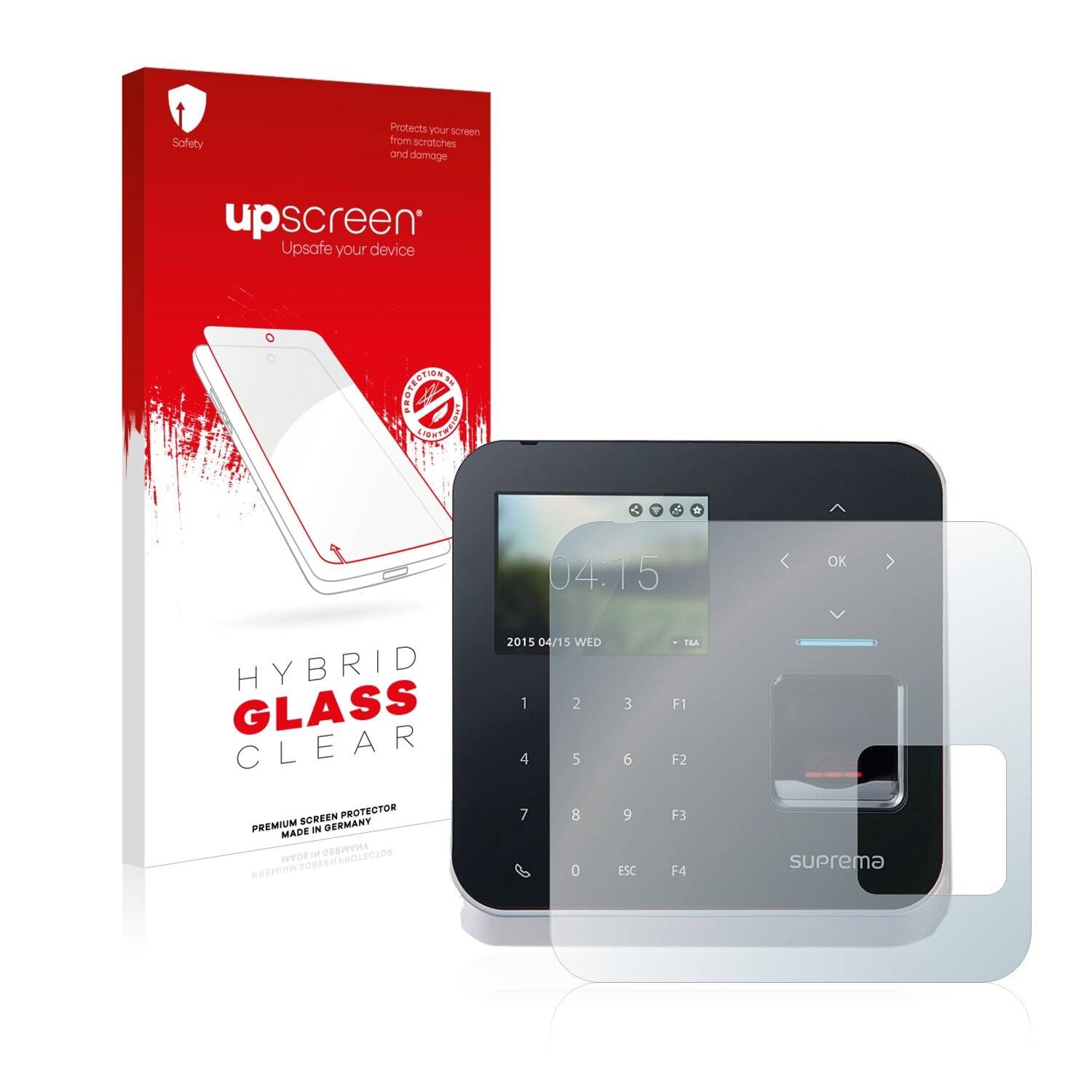 upscreen Hybrid Glass Clear Premium Schutzglas Folie für Suprema BioStation