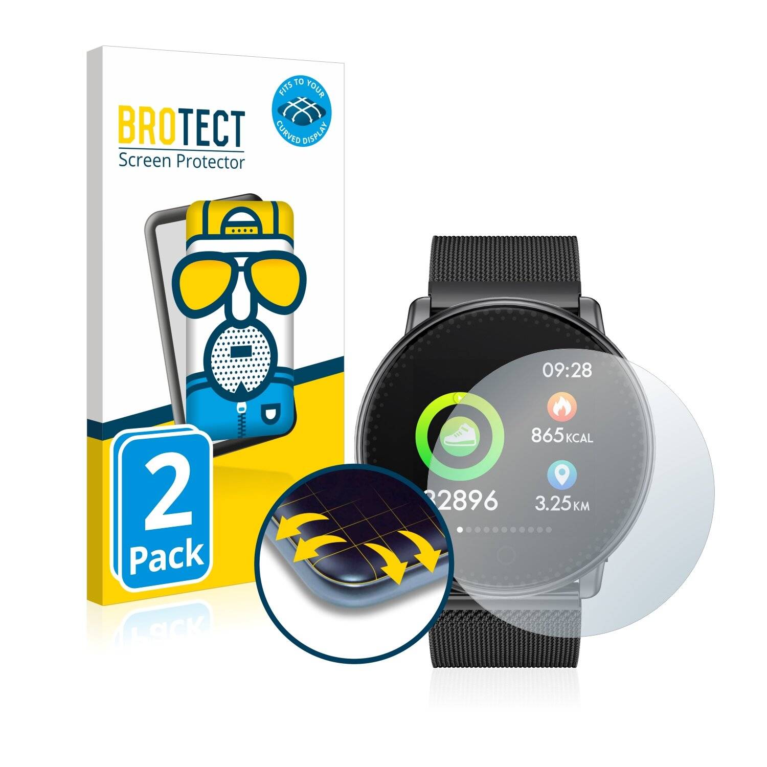 2x BROTECT Flex Matte Full-Cover Displayschutzfolie für Umidigi Uwatch