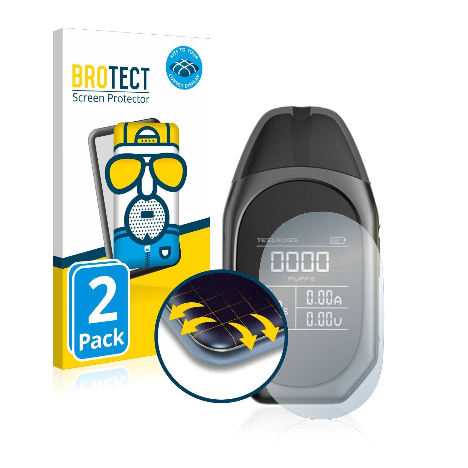 2x BROTECT Flex Matte Full-Cover Displayschutzfolie für Teslacigs