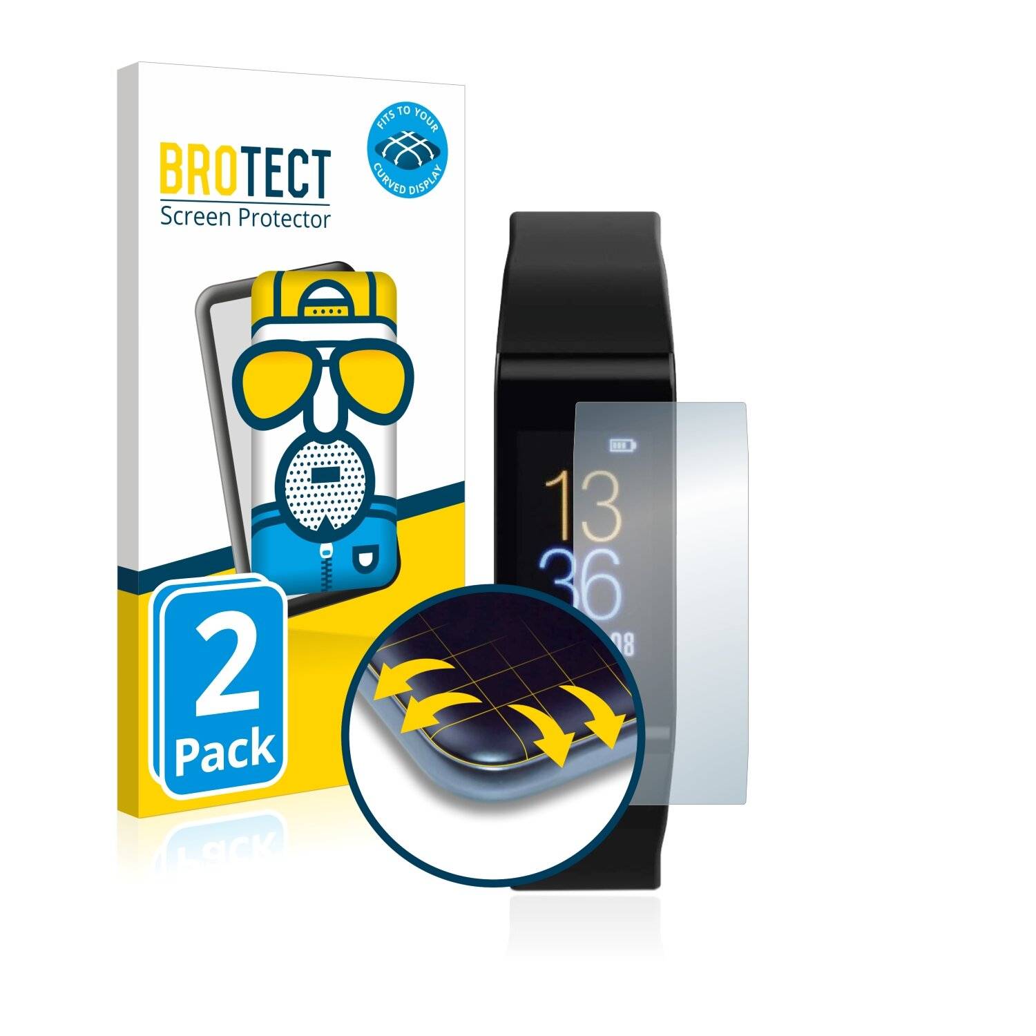 2x BROTECT Flex Matte Full-Cover Displayschutzfolie für Hama Fit Track