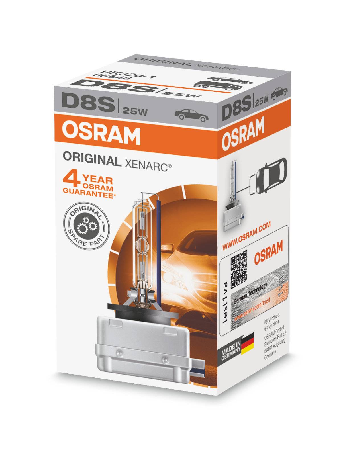 OSRAM XENARC ORIGINAL D8S PK32d-1 40 V/25 W (1er Faltschachtel)