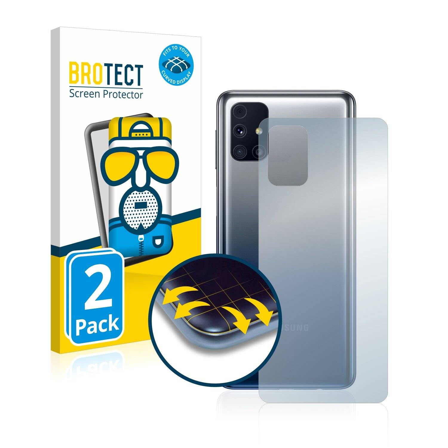 2x BROTECT Flex Matte Full-Cover Displayschutzfolie für Samsung Galaxy M31s