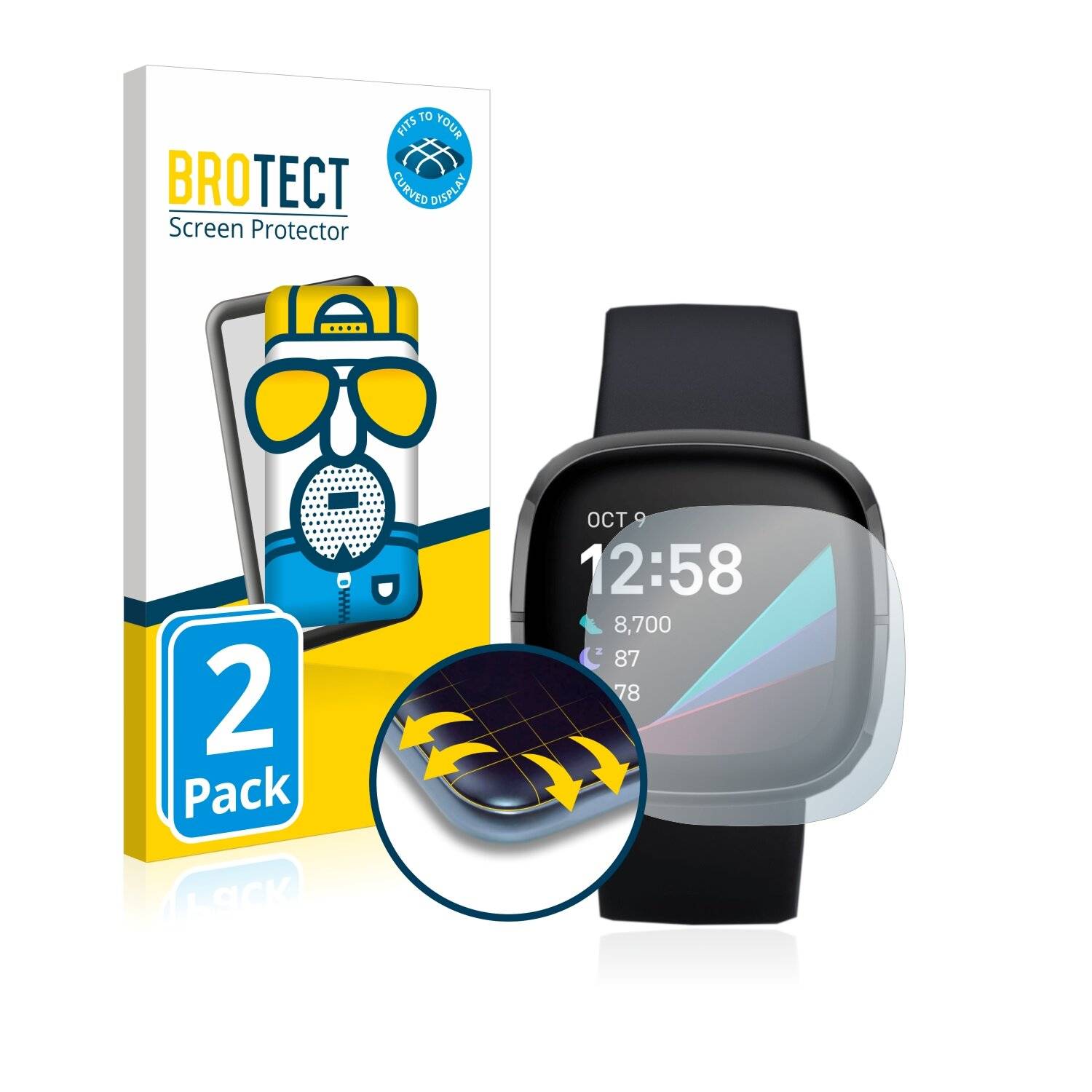 2x BROTECT Flex Matte Full-Cover Displayschutzfolie für Fitbit