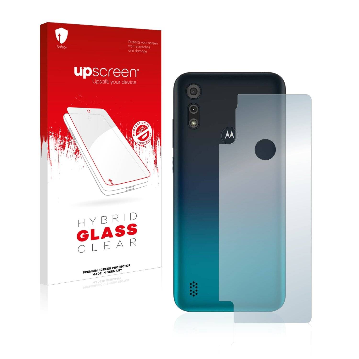 upscreen Hybrid Glass Clear Premium Schutzglas Folie für Motorola Moto E6s