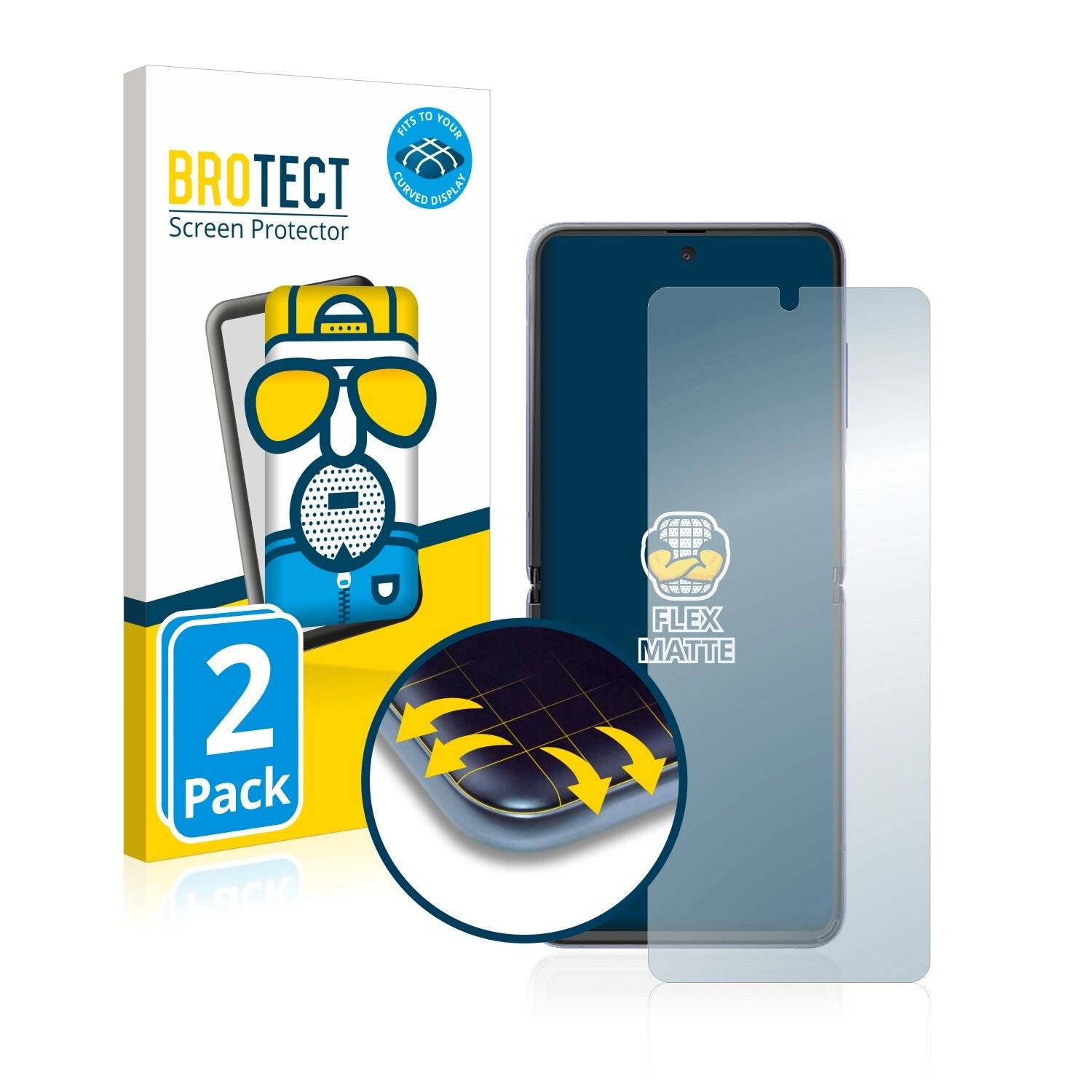2x BROTECT Flex Matte Full-Cover Displayschutzfolie für Samsung Galaxy Z Flip