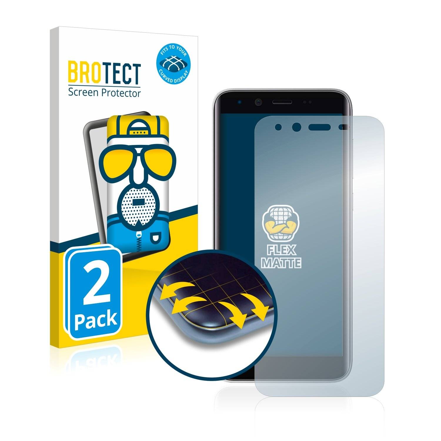 2x BROTECT Flex Matte Full-Cover Displayschutzfolie für Emporia Smart 3