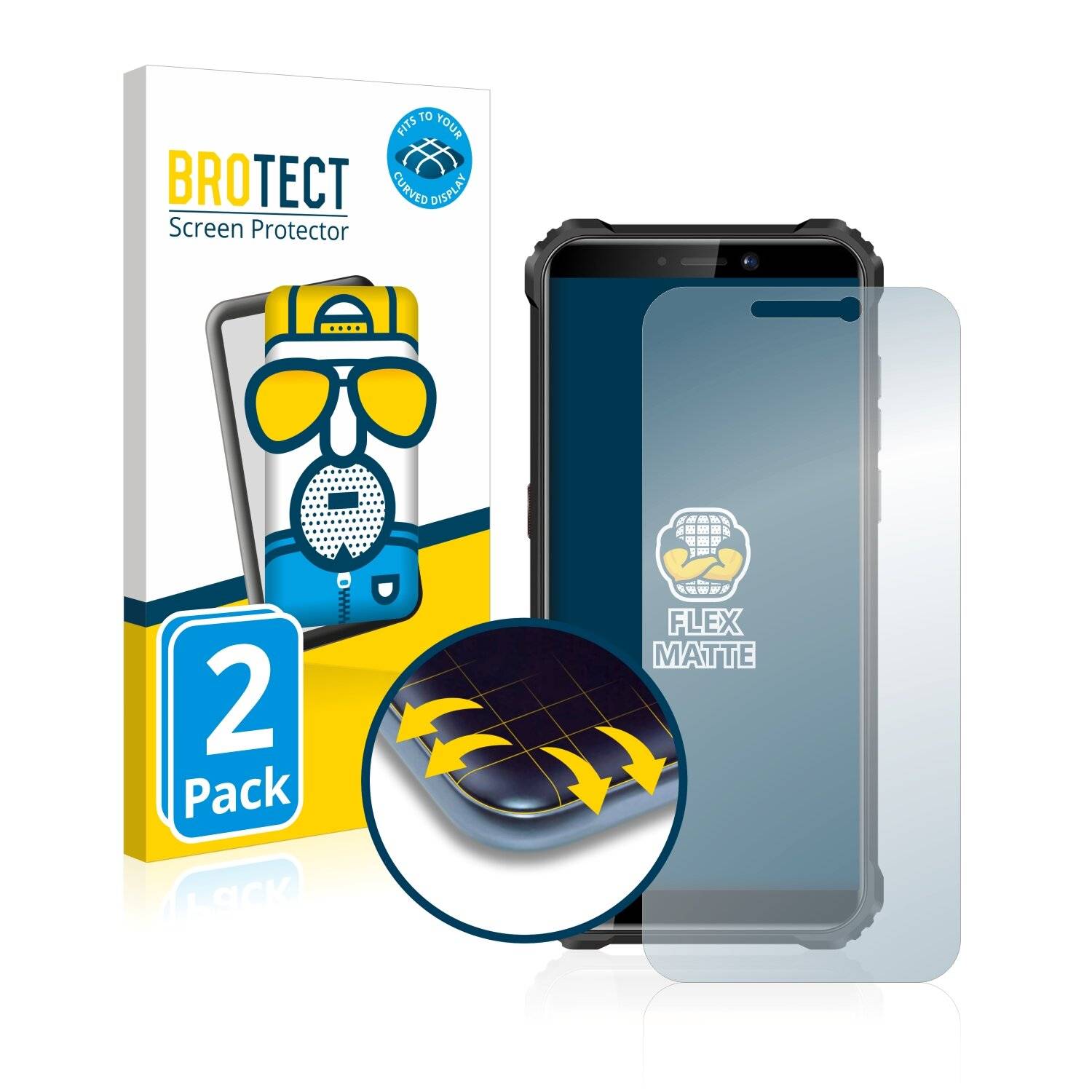 2x BROTECT Flex Matte Full-Cover Displayschutzfolie für Oukitel