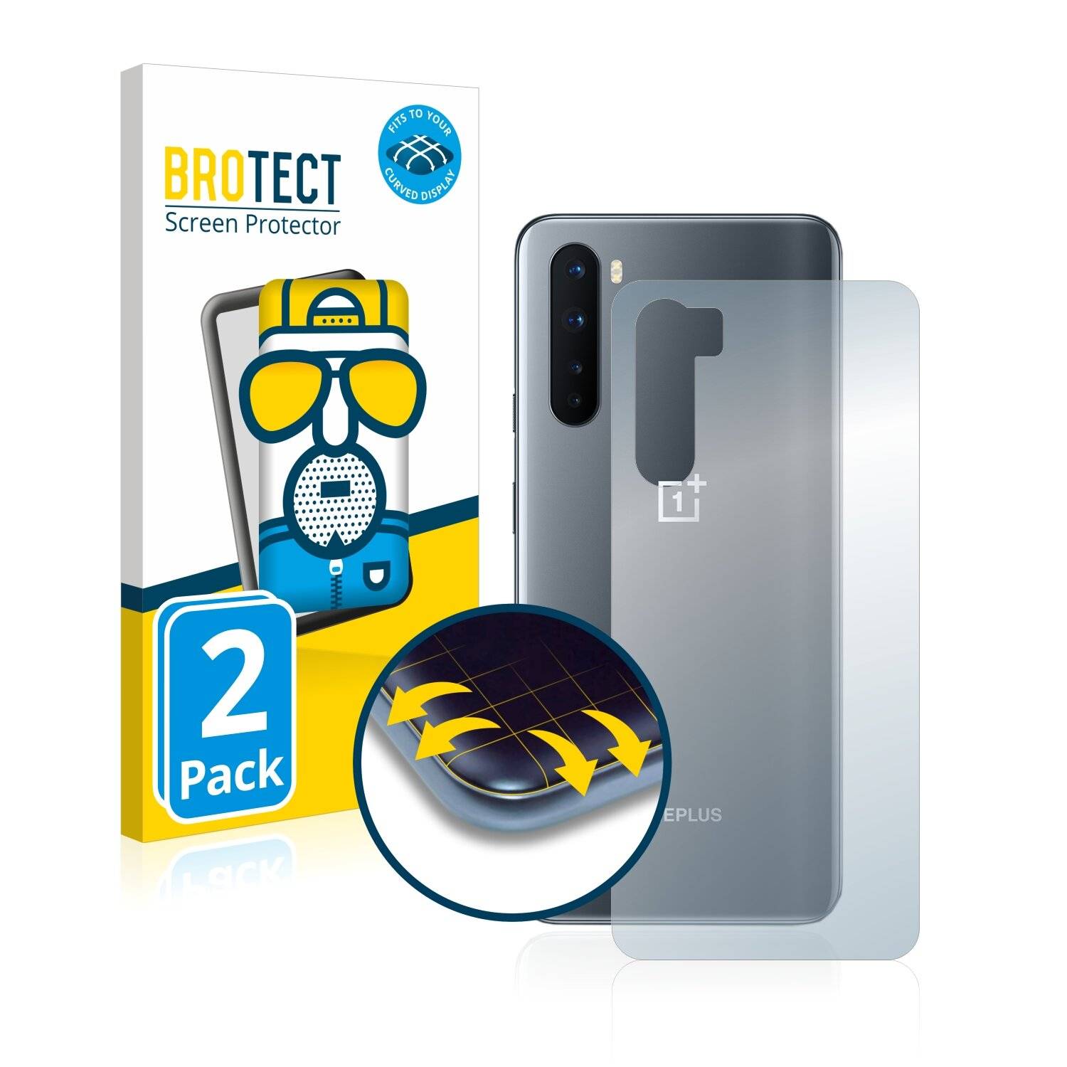2x BROTECT Flex Matte Full-Cover Displayschutzfolie für OnePlus Nord