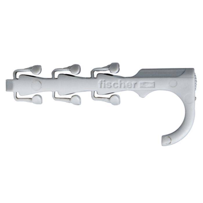 Befestigungssystem Steckfix plus Einzelschelle - Bohrloch-Ø 6 mm - min. Bohrlochtiefe 40 mm - Spannbereich 3 - 12 mm - VE 100 Stck.