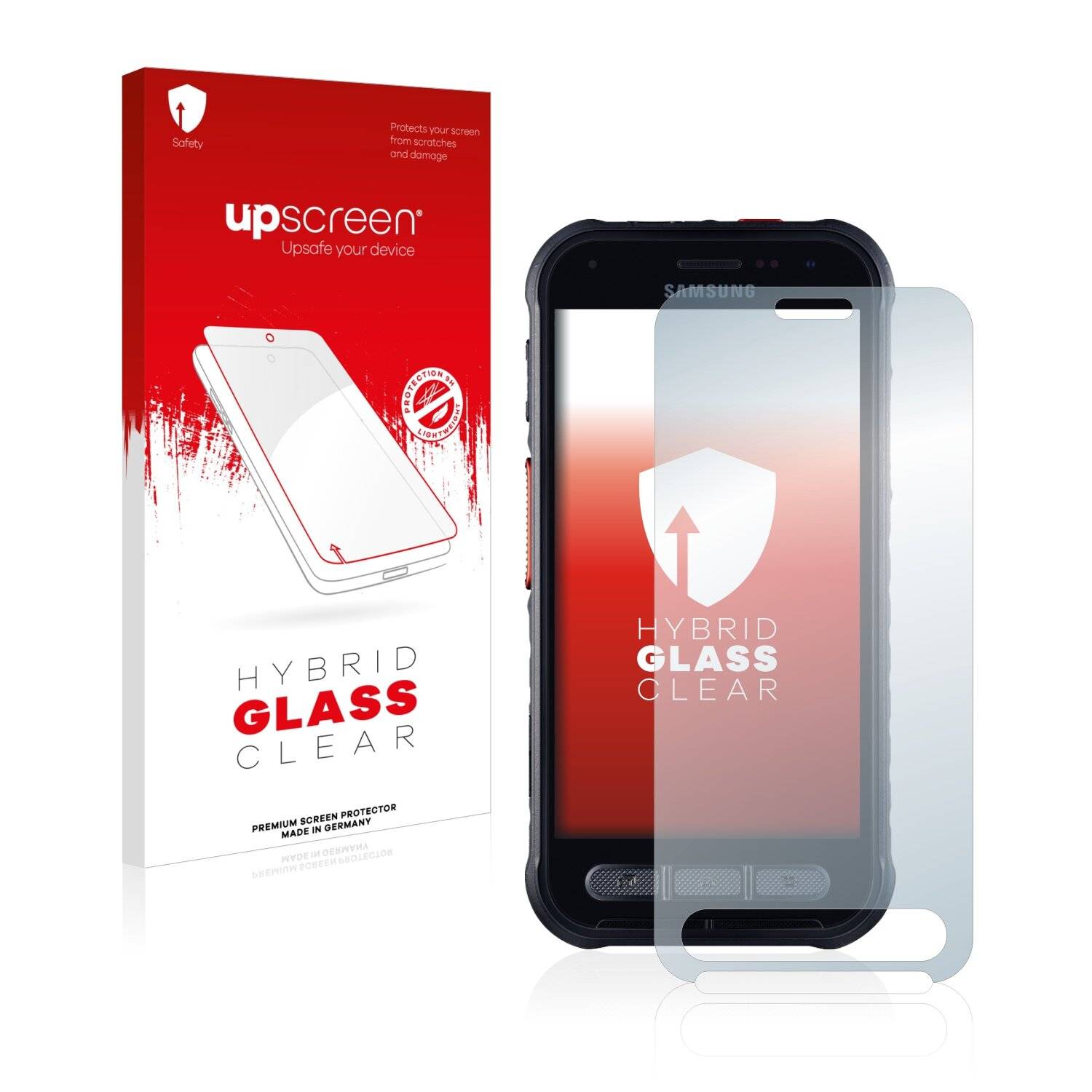 upscreen Hybrid Glass Clear Premium Schutzglas Folie für Samsung Galaxy Xcover FieldPro