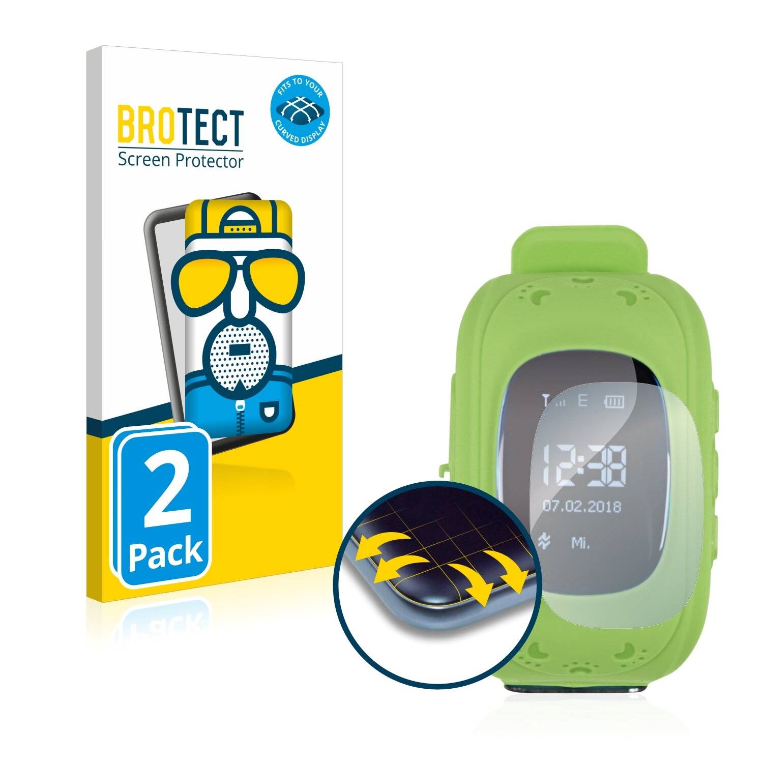 2x BROTECT Flex Matte Full-Cover Displayschutzfolie für Easymaxx Kids Smart