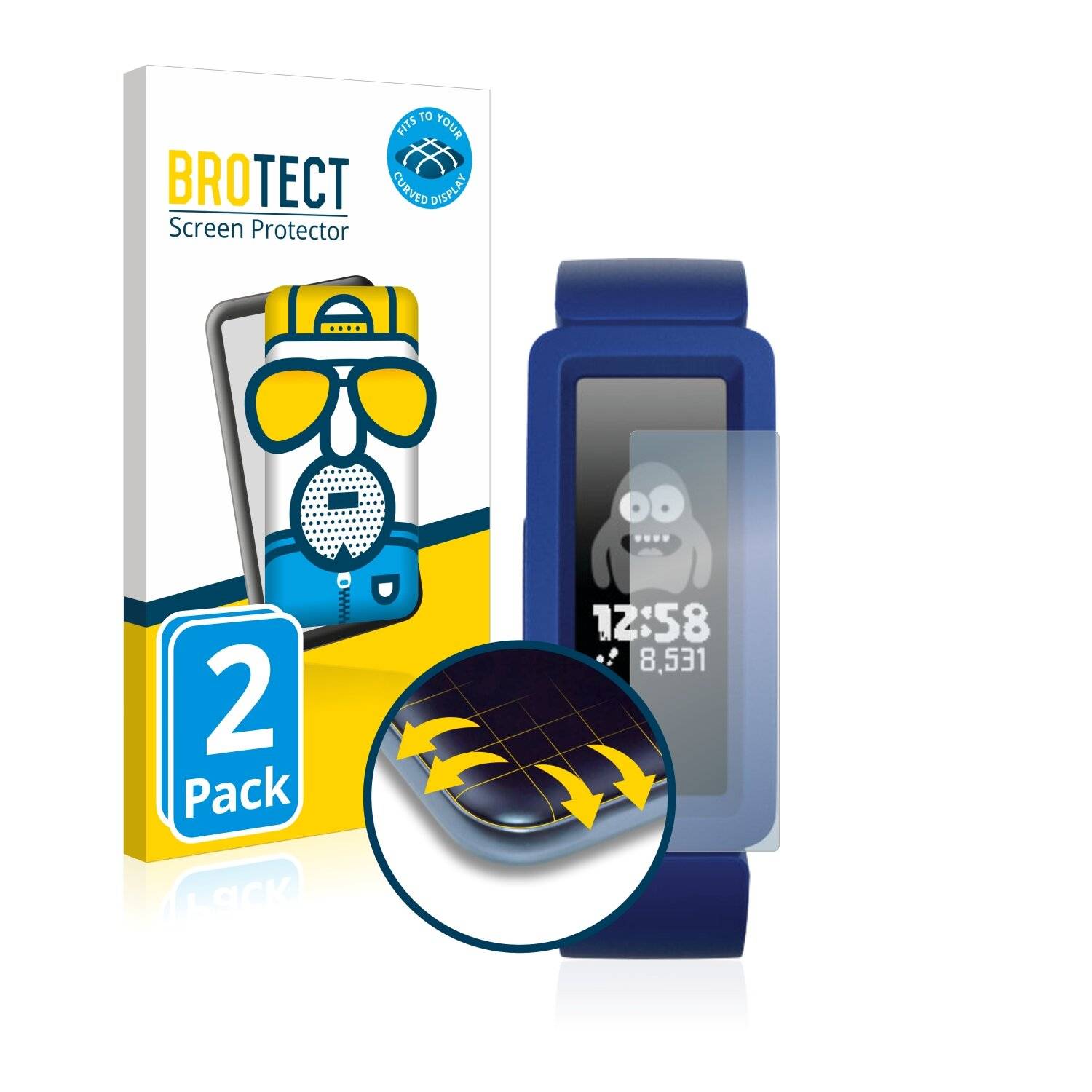 2x BROTECT Flex Matte Full-Cover Displayschutzfolie für Fitbit Ace