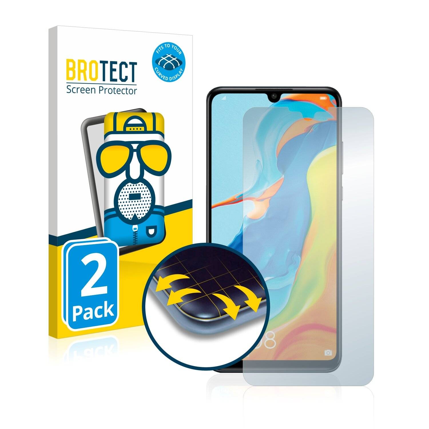 2x BROTECT Flex Matte Full-Cover Displayschutzfolie für Huawei P30