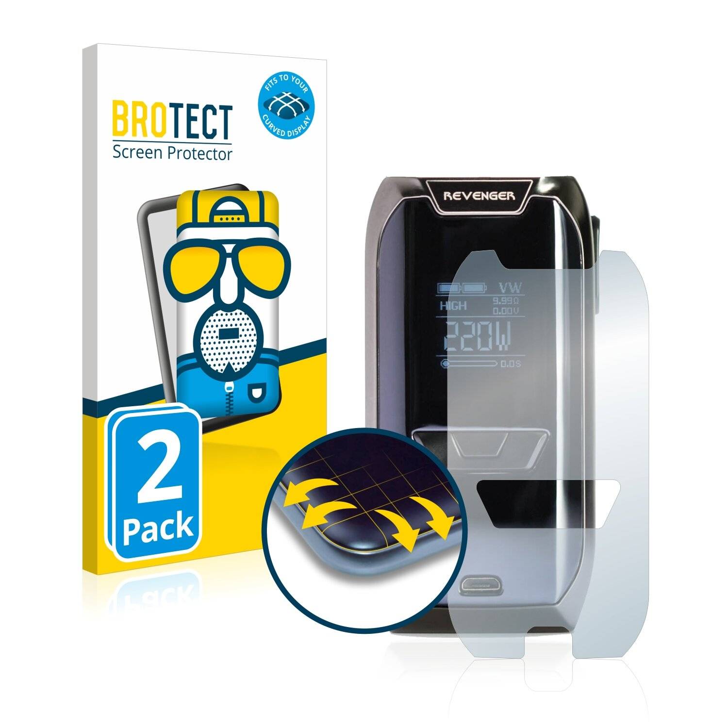 2x BROTECT Flex Matte Full-Cover Displayschutzfolie für Vaporesso