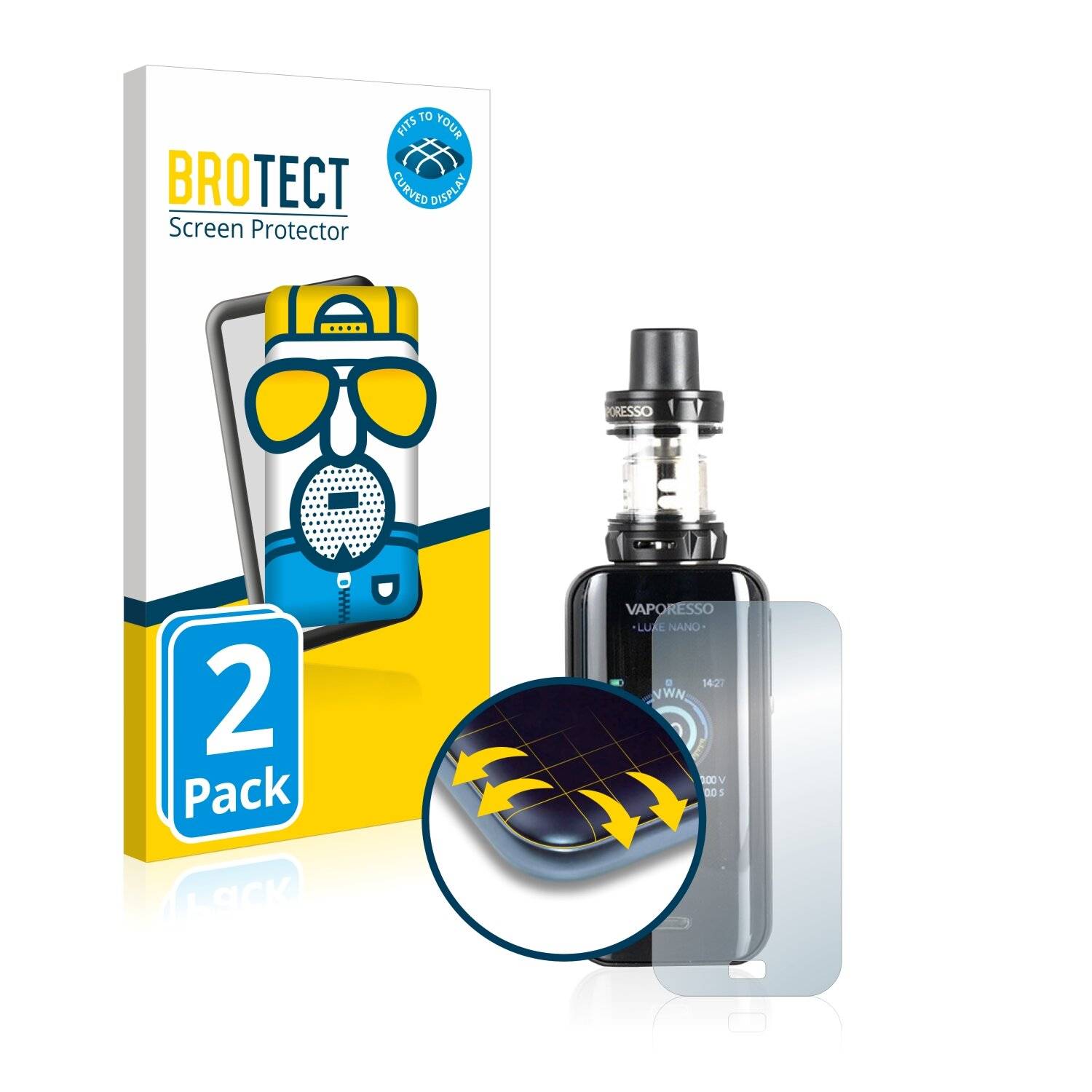 2x BROTECT Flex Matte Full-Cover Displayschutzfolie für Vaporesso