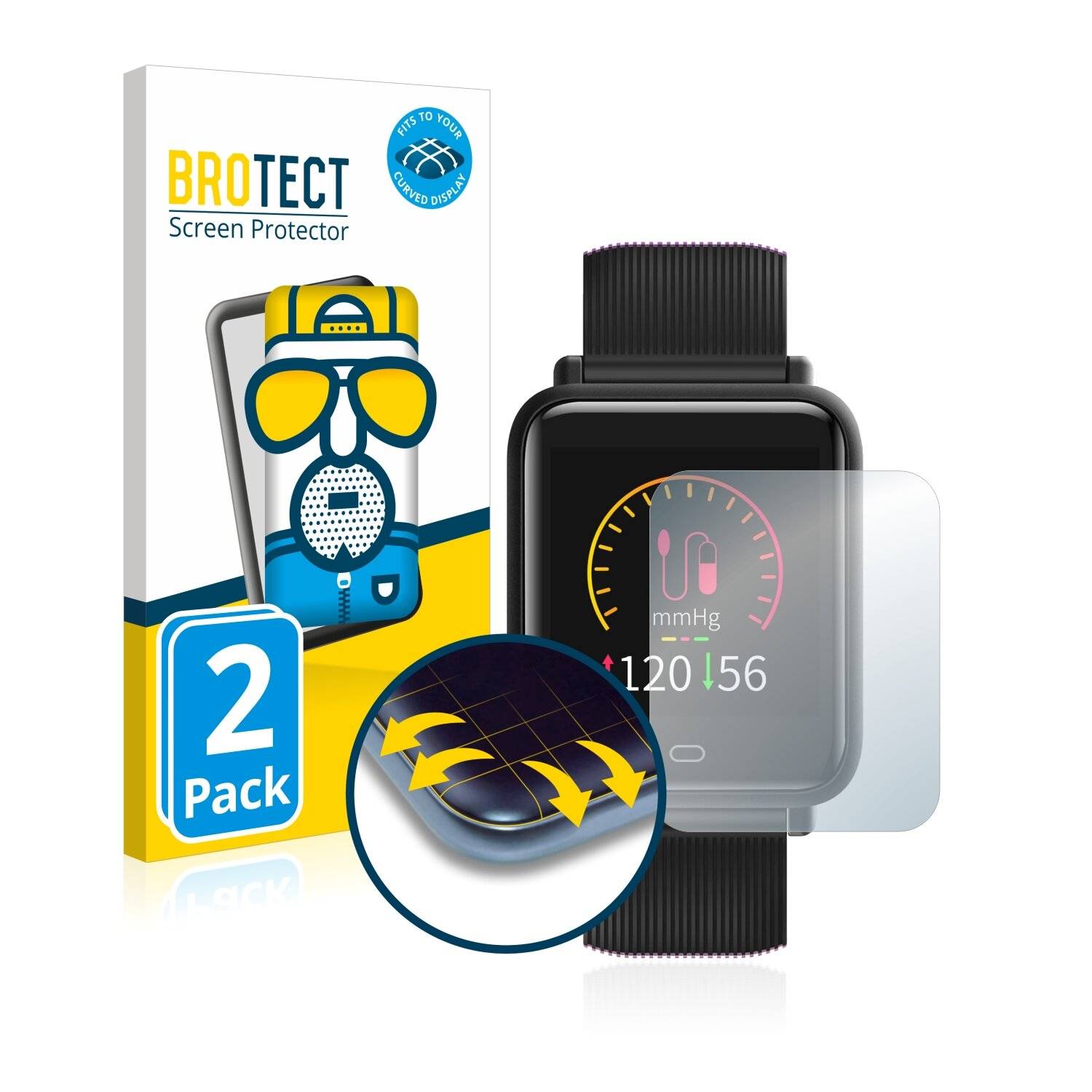 2x BROTECT Flex Matte Full-Cover Displayschutzfolie für Toogoo