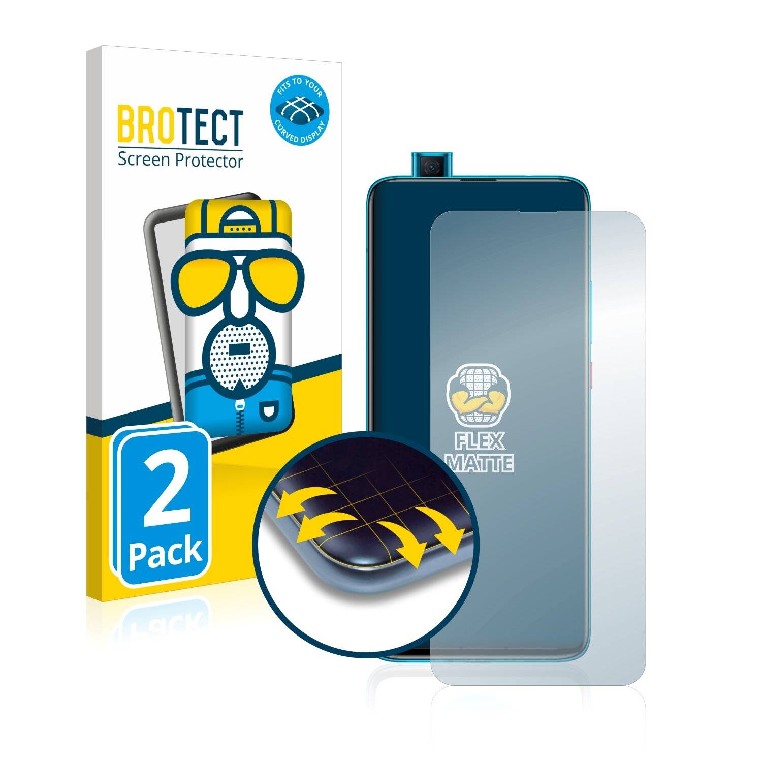 2x BROTECT Flex Matte Full-Cover Displayschutzfolie für Xiaomi Poco F2