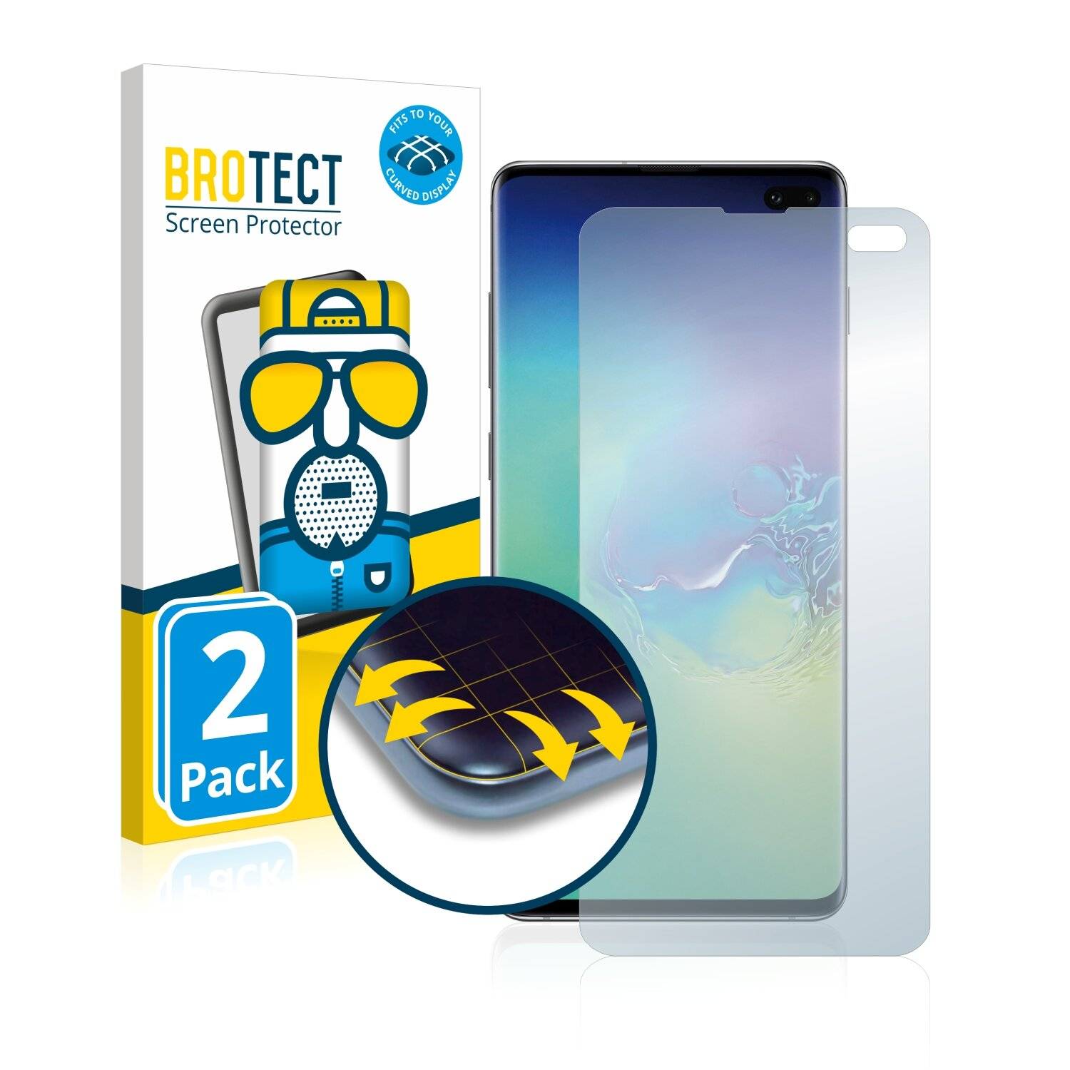 2x BROTECT Flex Matte Full-Cover Displayschutzfolie für Samsung Galaxy S10