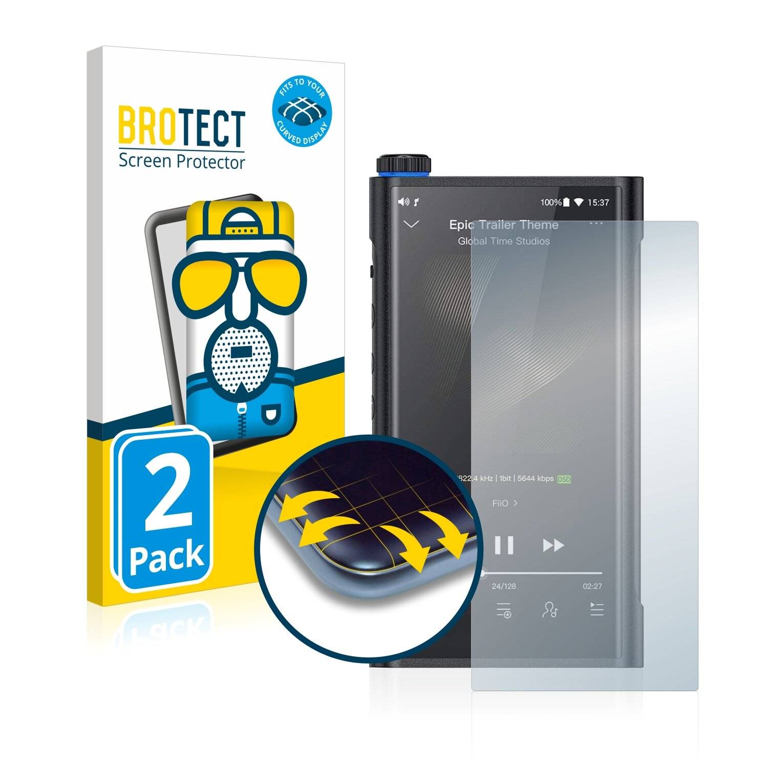 2x BROTECT Flex Matte Full-Cover Displayschutzfolie für FiiO