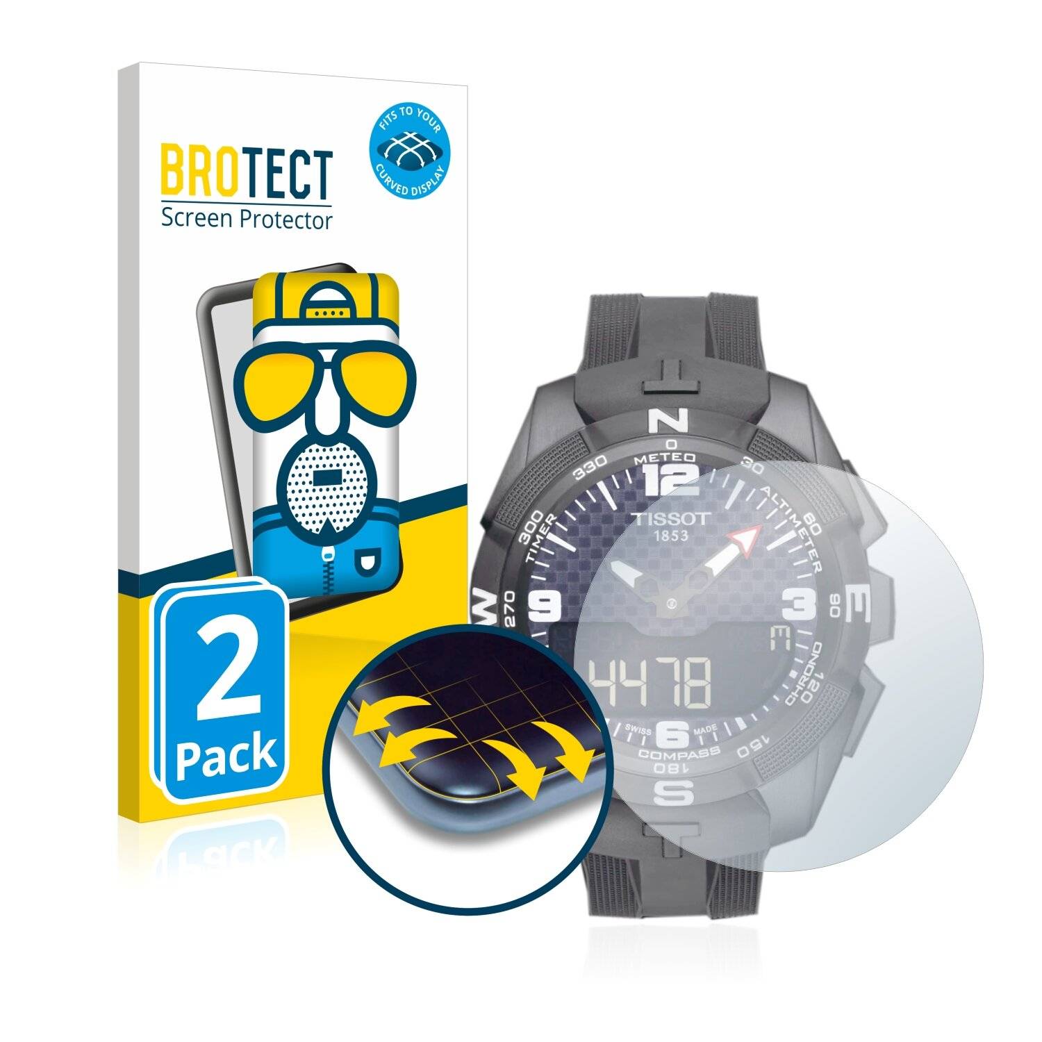 2x BROTECT Flex Matte Full-Cover Displayschutzfolie für Tissot T-Touch Connect
