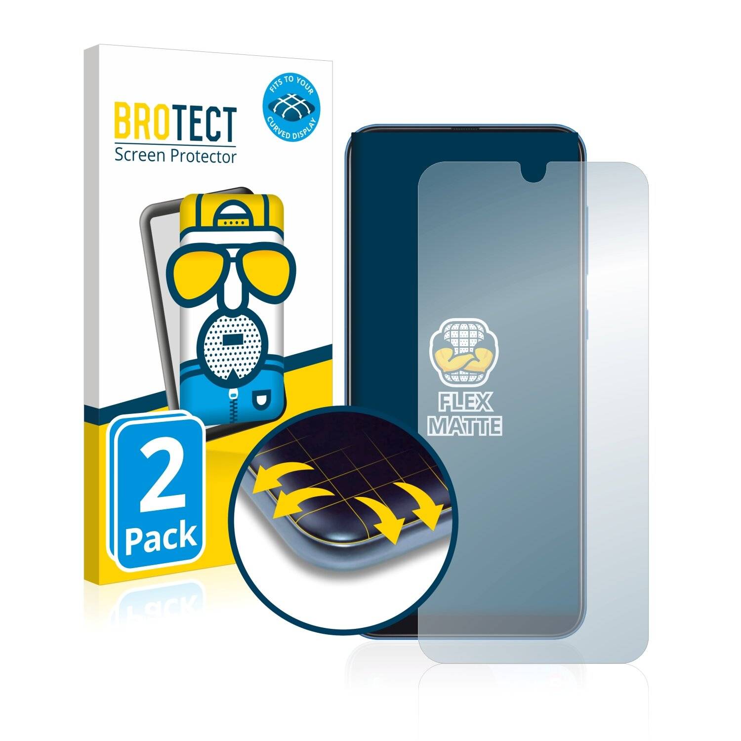 2x BROTECT Flex Matte Full-Cover Displayschutzfolie für Samsung Galaxy