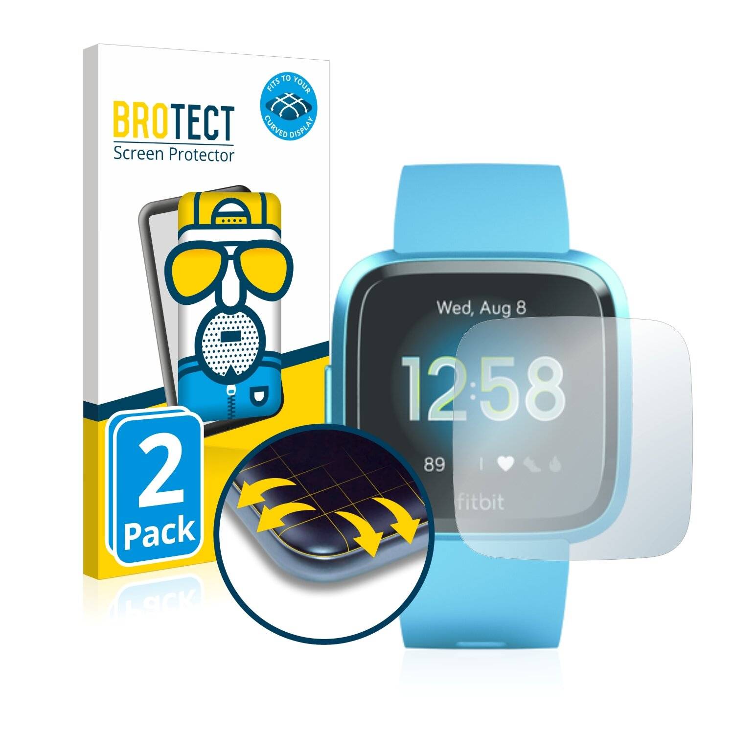 2x BROTECT Flex Matte Full-Cover Displayschutzfolie für Fitbit Versa Lite