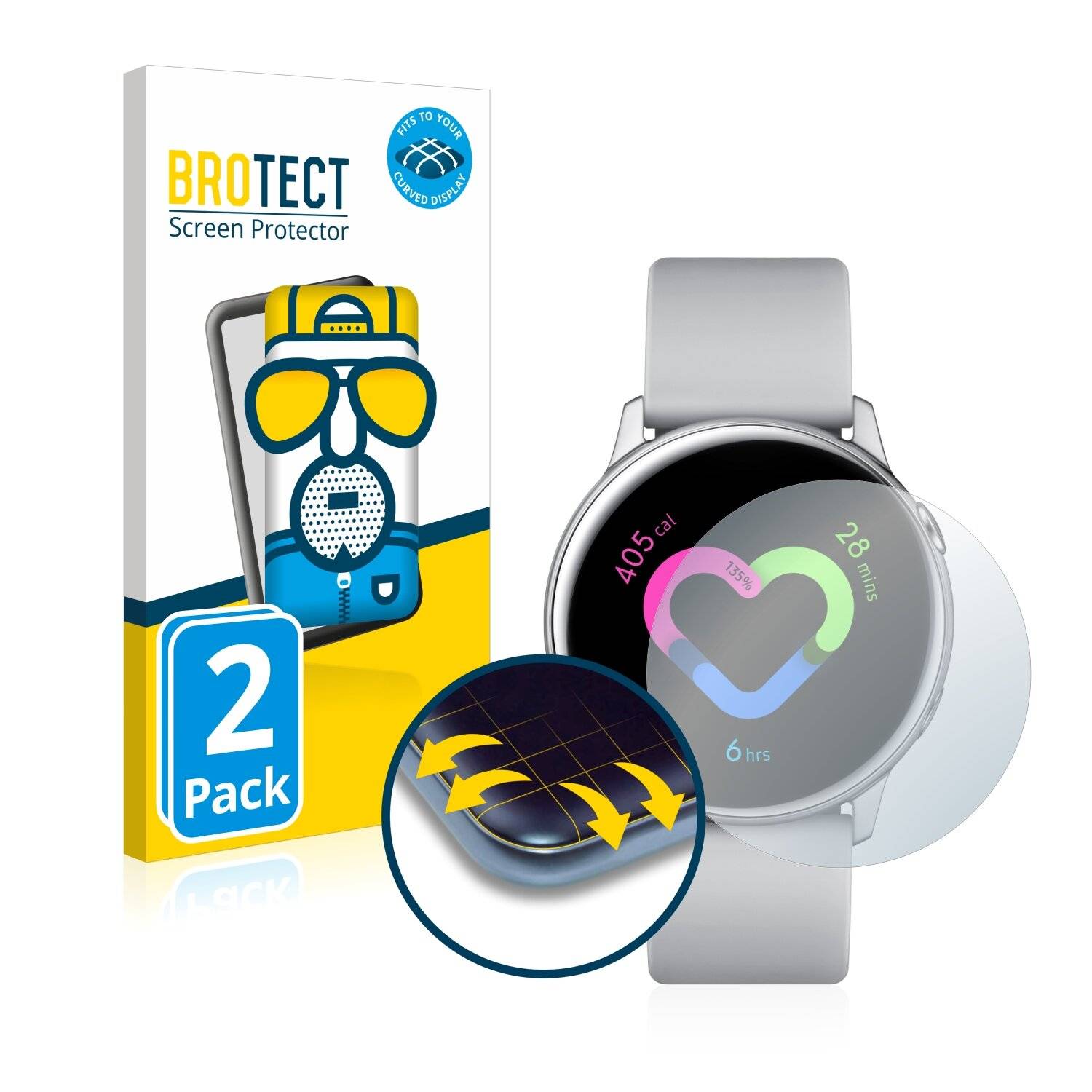 2x BROTECT Flex Matte Full-Cover Displayschutzfolie für Samsung Galaxy Watch