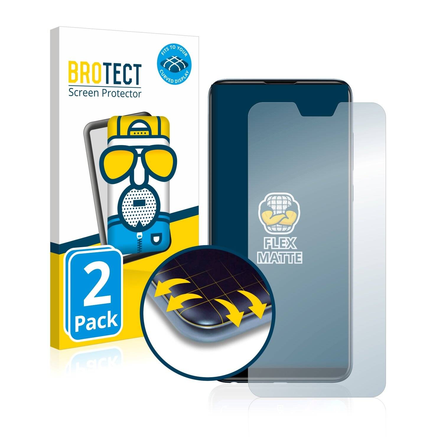 2x BROTECT Flex Matte Full-Cover Displayschutzfolie für Asus ZenFone Max Pro (M2)