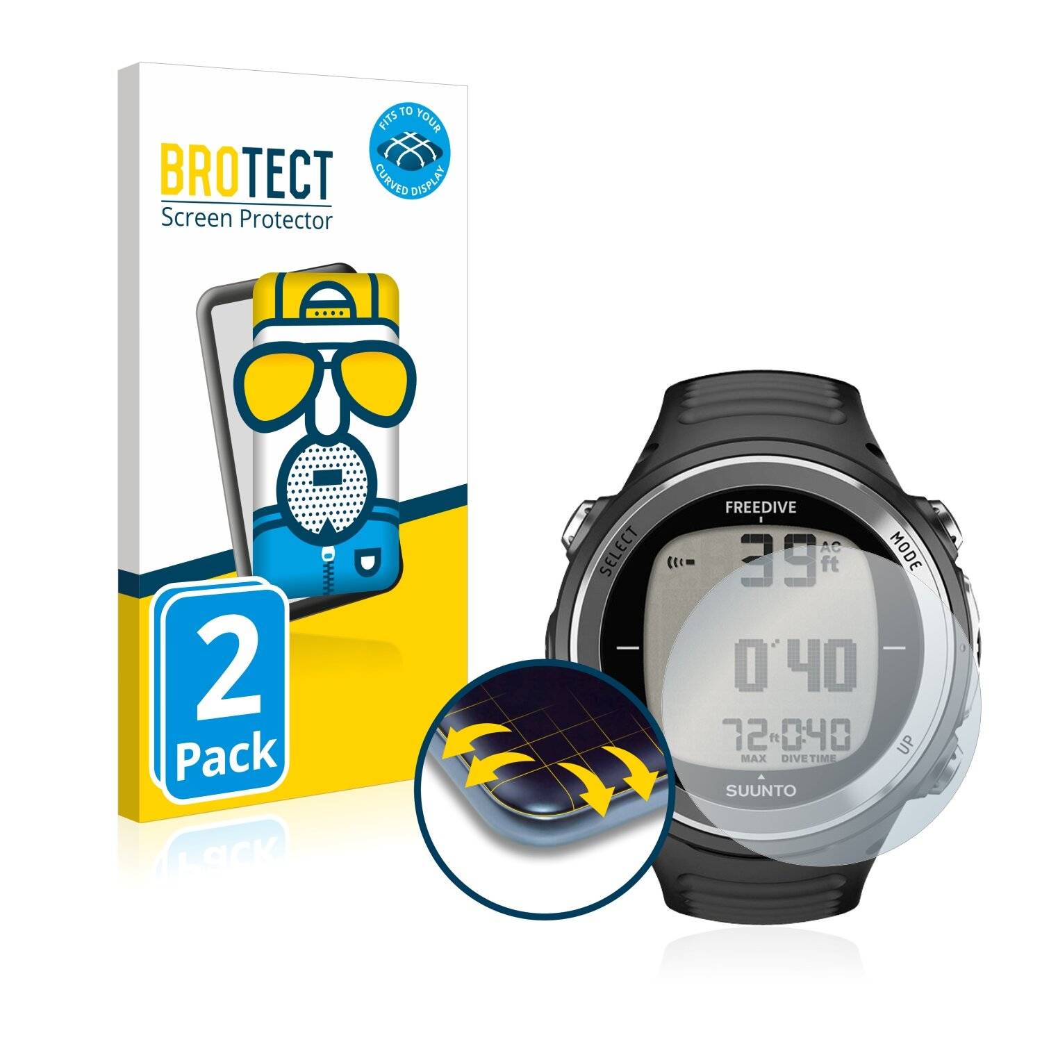 2x BROTECT Flex Matte Full-Cover Displayschutzfolie für Suunto