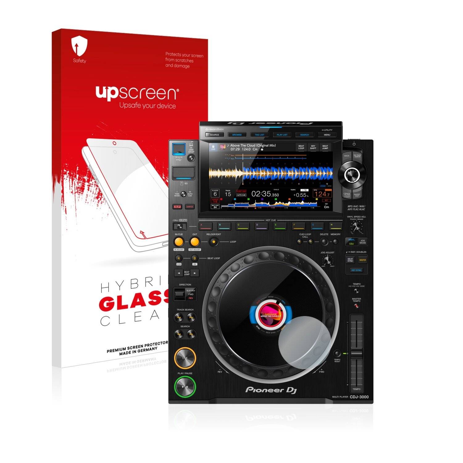upscreen Hybrid Glass Clear Premium Schutzglas Folie für Pioneer CDJ 3000