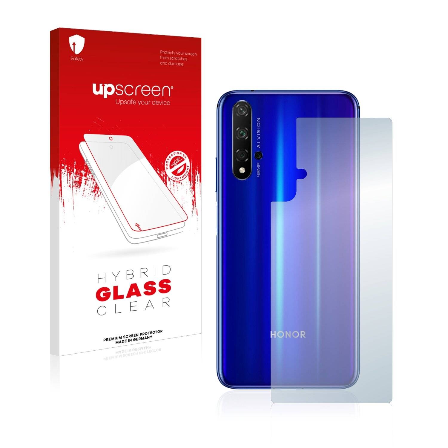 upscreen Hybrid Glass Clear Premium Schutzglas Folie für Honor 20S