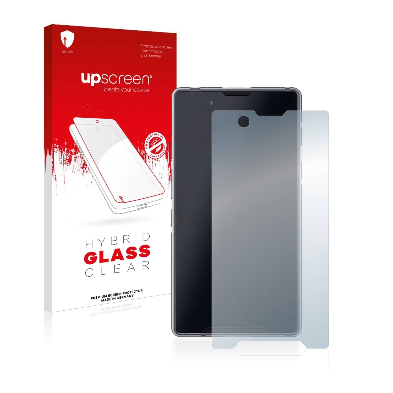 upscreen Hybrid Glass Clear Premium Schutzglas Folie für Bittium Tough Mobile