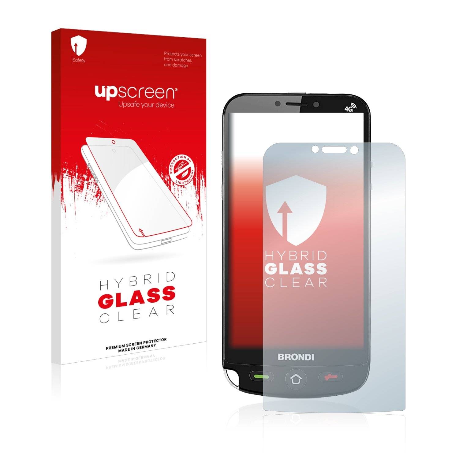 upscreen Hybrid Glass Clear Premium Schutzglas Folie für Brondi Amico Dual