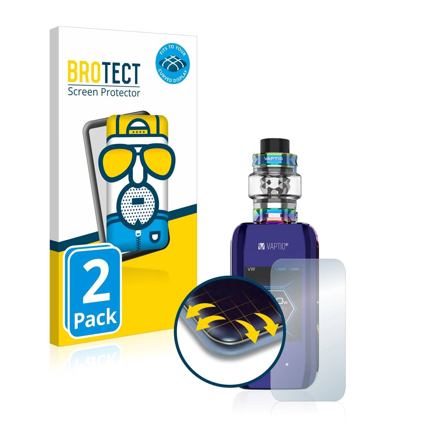 2x BROTECT Flex Matte Full-Cover Displayschutzfolie für Vaptio