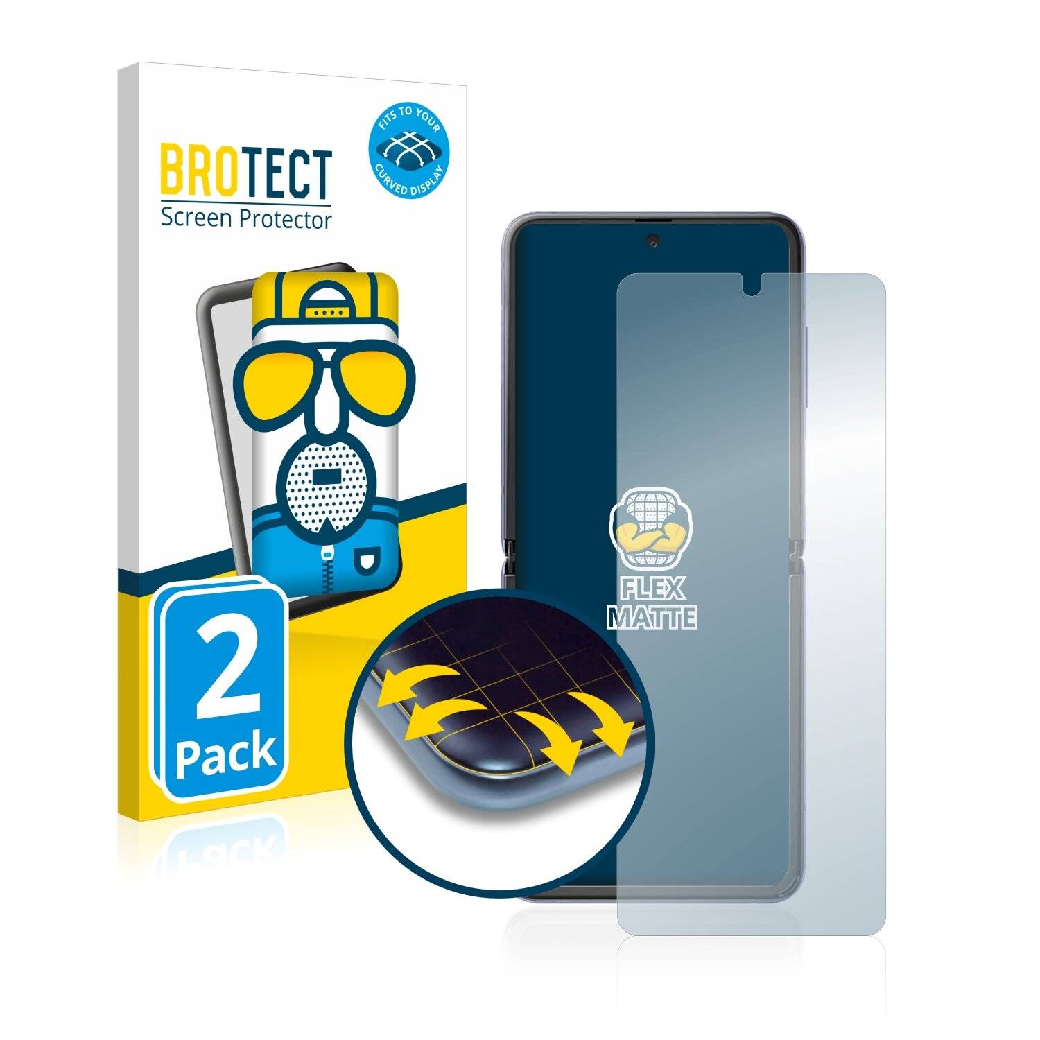 2x BROTECT Flex Matte Full-Cover Displayschutzfolie für Samsung Galaxy Z