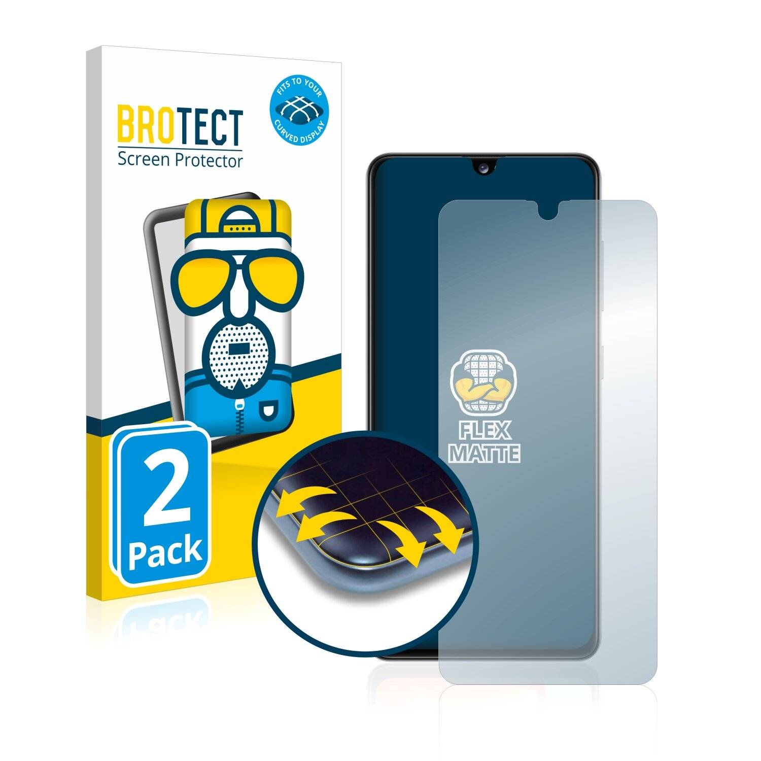 2x BROTECT Flex Matte Full-Cover Displayschutzfolie für Samsung Galaxy