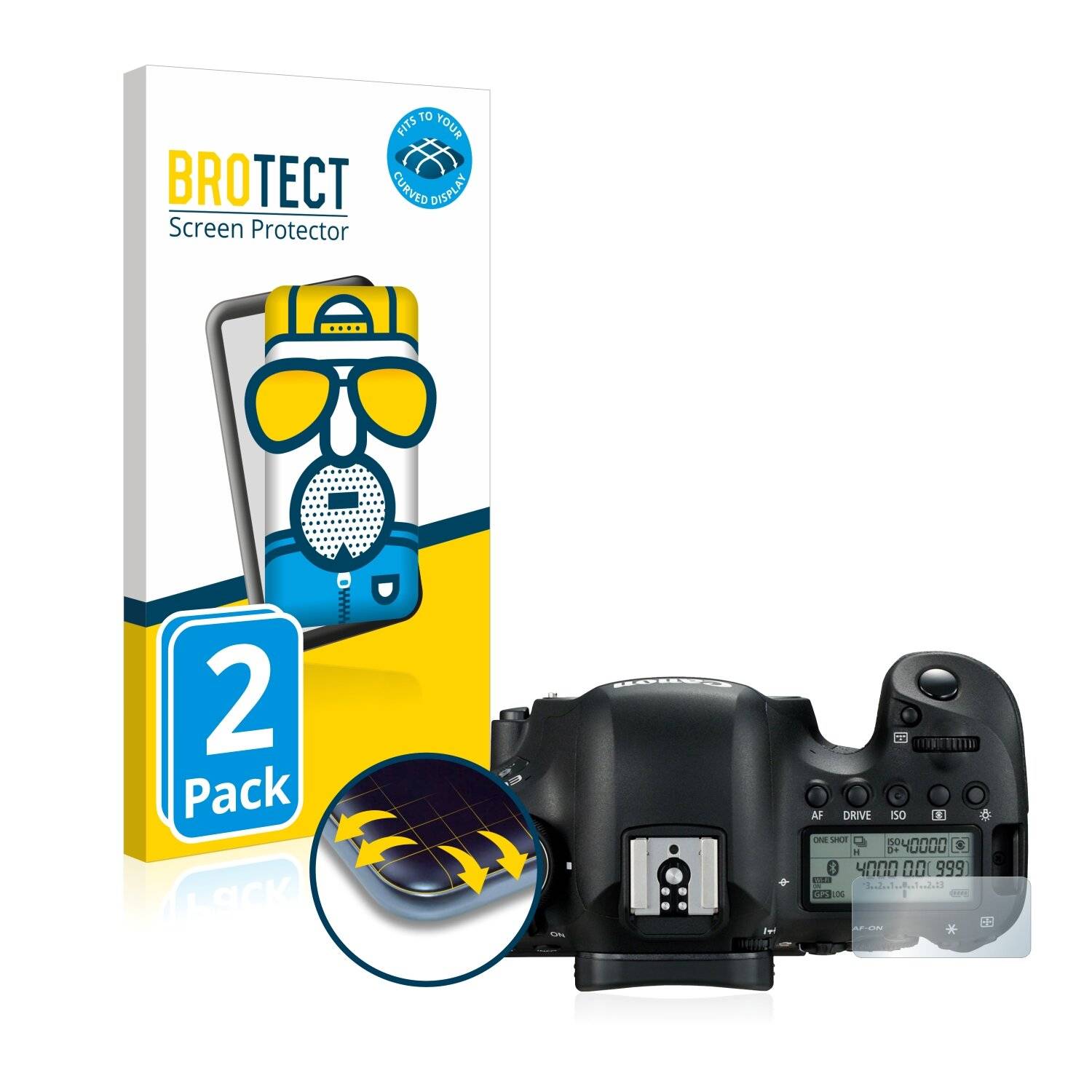 2x BROTECT Flex Matte Full-Cover Displayschutzfolie für Canon EOS 6D Mark II