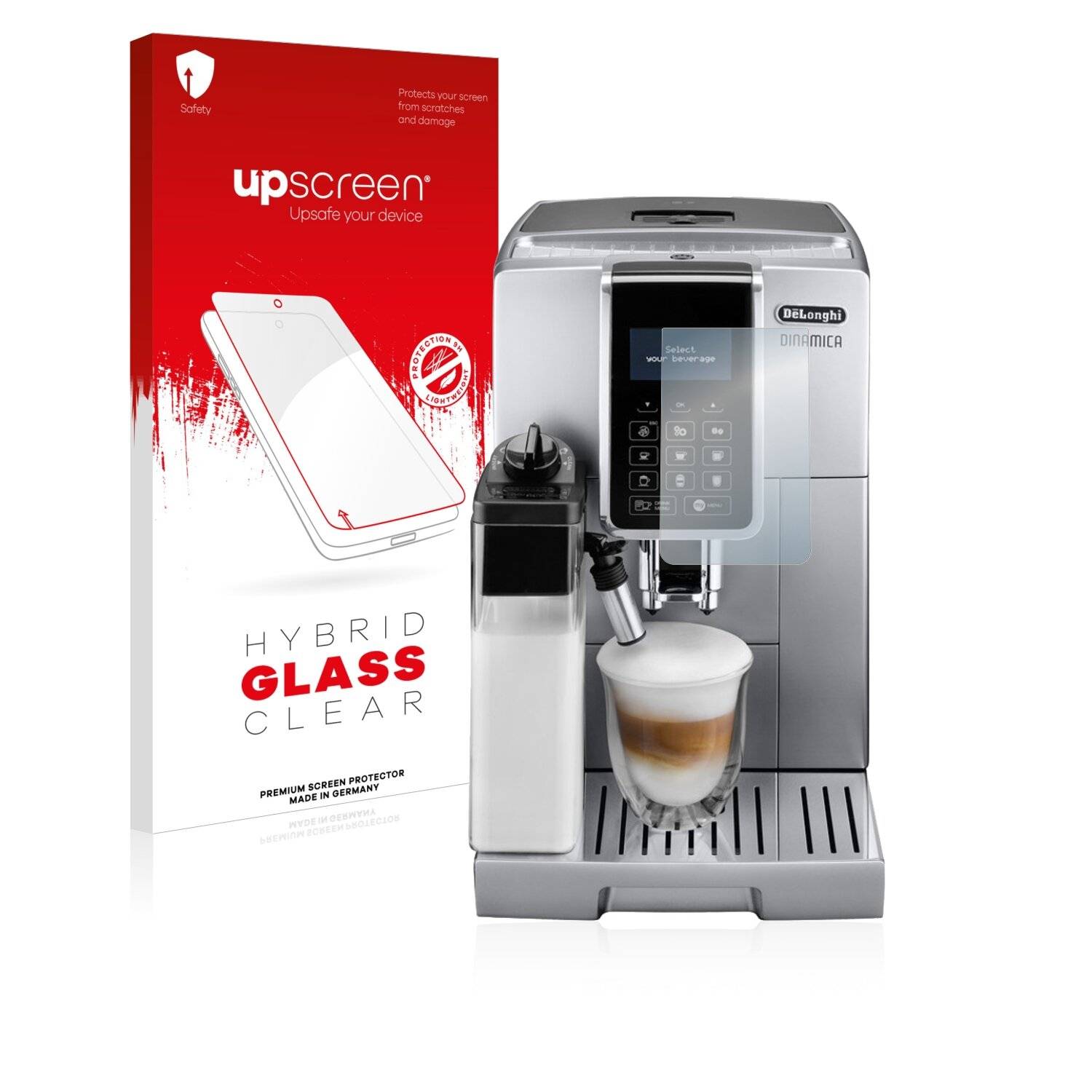 upscreen Hybrid Glass Clear Premium Schutzglas Folie für DeLonghi Dinamica