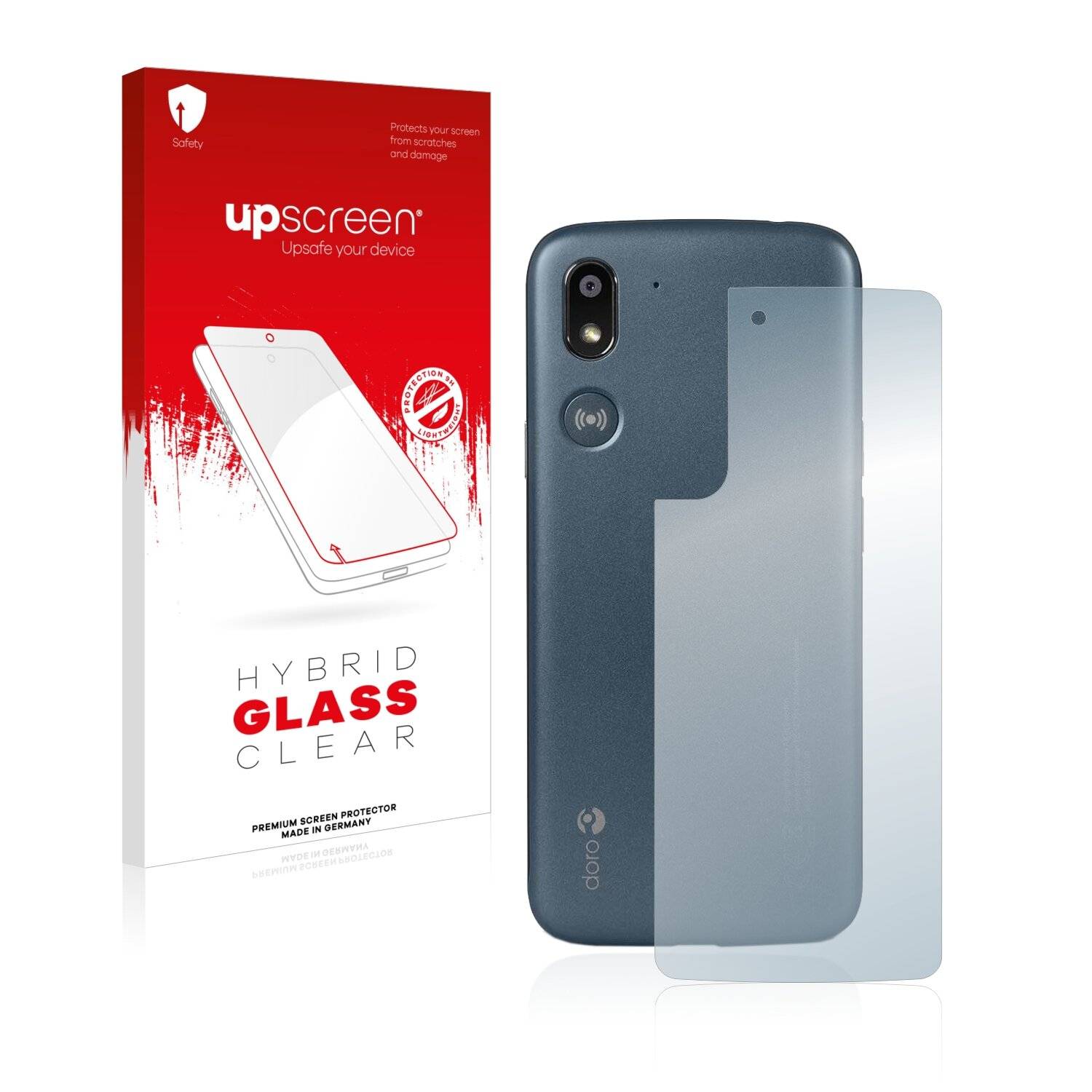 upscreen Hybrid Glass Clear Premium Schutzglas Folie für Doro 8050 Plus