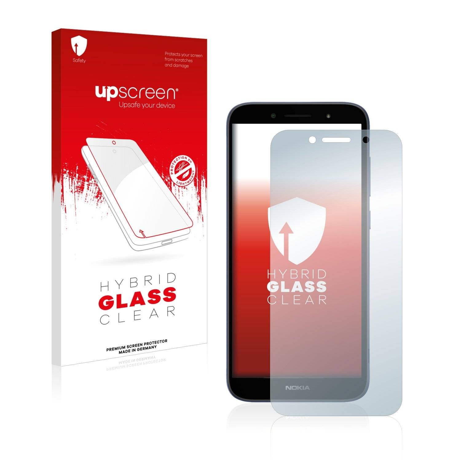 upscreen Hybrid Glass Clear Premium Schutzglas Folie für Nokia C1