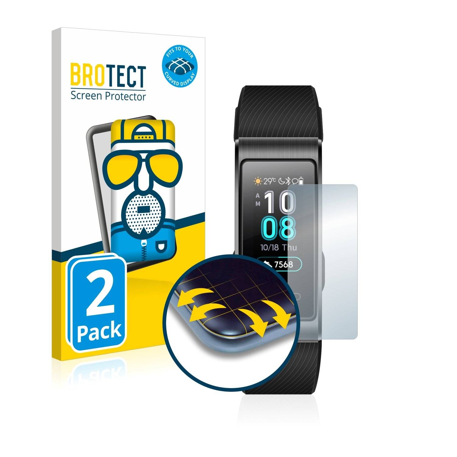 2x BROTECT Flex Matte Full-Cover Displayschutzfolie für Huawei Band 4