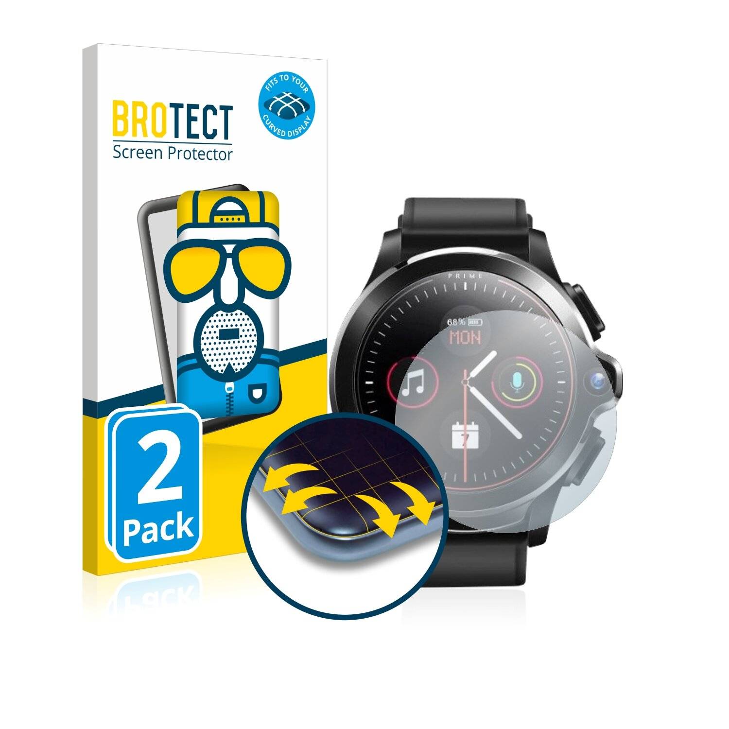 2x BROTECT Flex Matte Full-Cover Displayschutzfolie für Kospet Prime