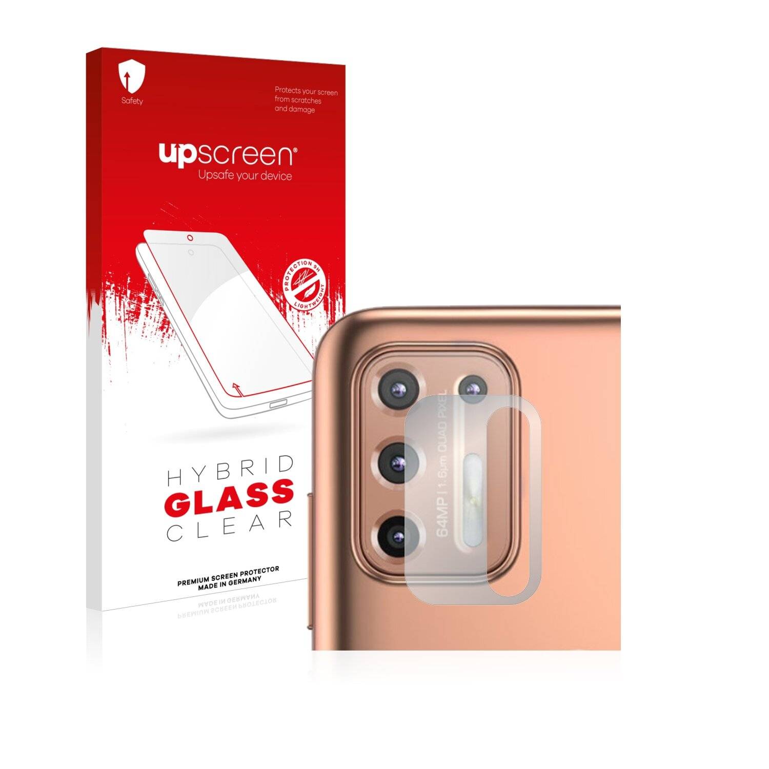 upscreen Hybrid Glass Clear Premium Schutzglas Folie für Motorola Moto G9 Plus (NUR