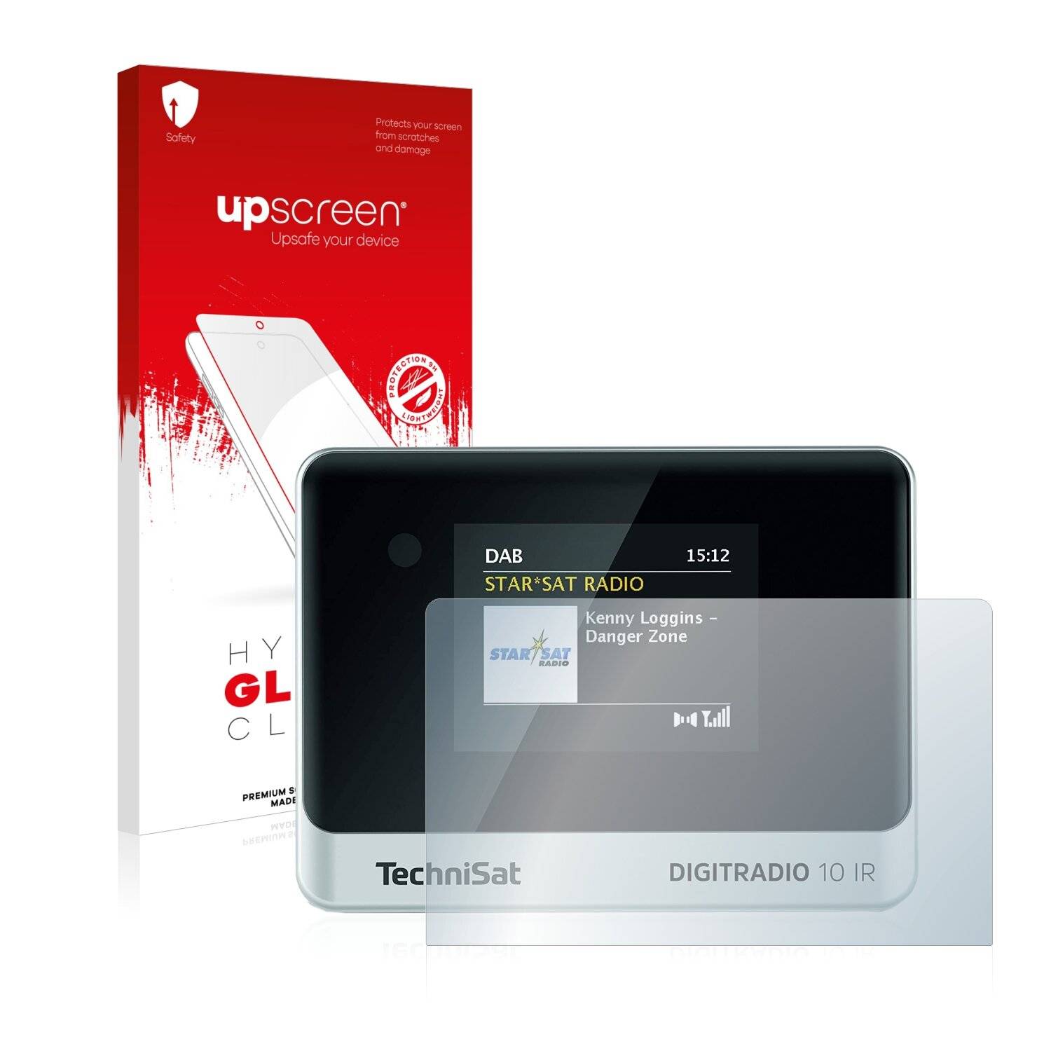 upscreen Hybrid Glass Clear Premium Schutzglas Folie für TechniSat 10
