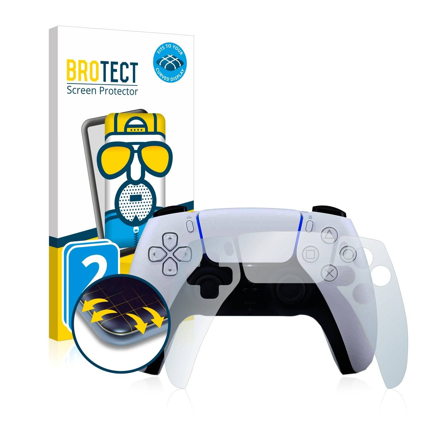 2x BROTECT Flex Matte Full-Cover Displayschutzfolie für Sony Playstation 5 PS5 Dualsense